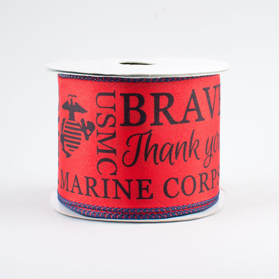 2.5" Marines Ribbon: Red & Blue (10 Yards)