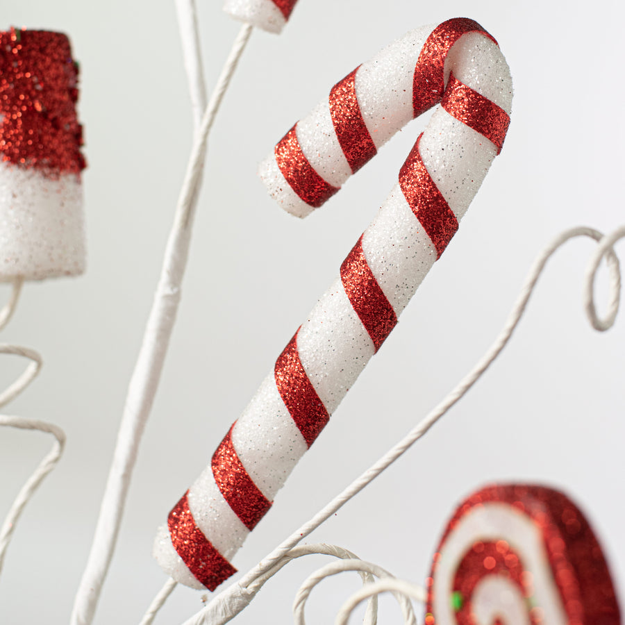 31" Marshmallow Candy Spray: Red & White detail photo 4