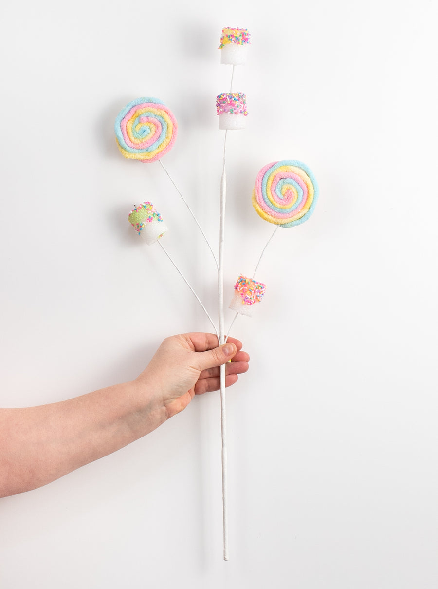 25" Marshmallow Lollipop Spray: Pastel Multi detail photo 3