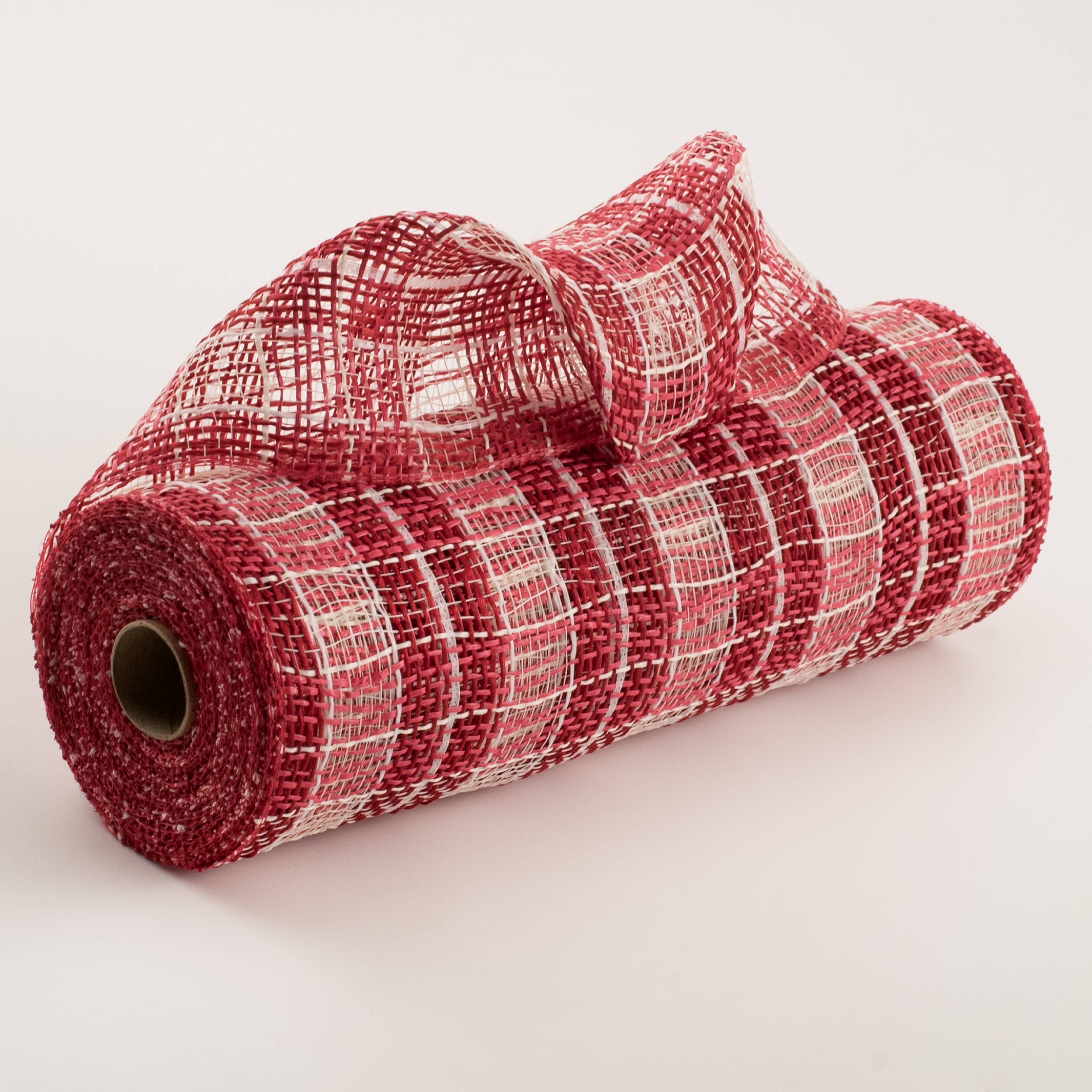 10" Matte Plaid Mesh: Red & White Item Number: XB241010-13