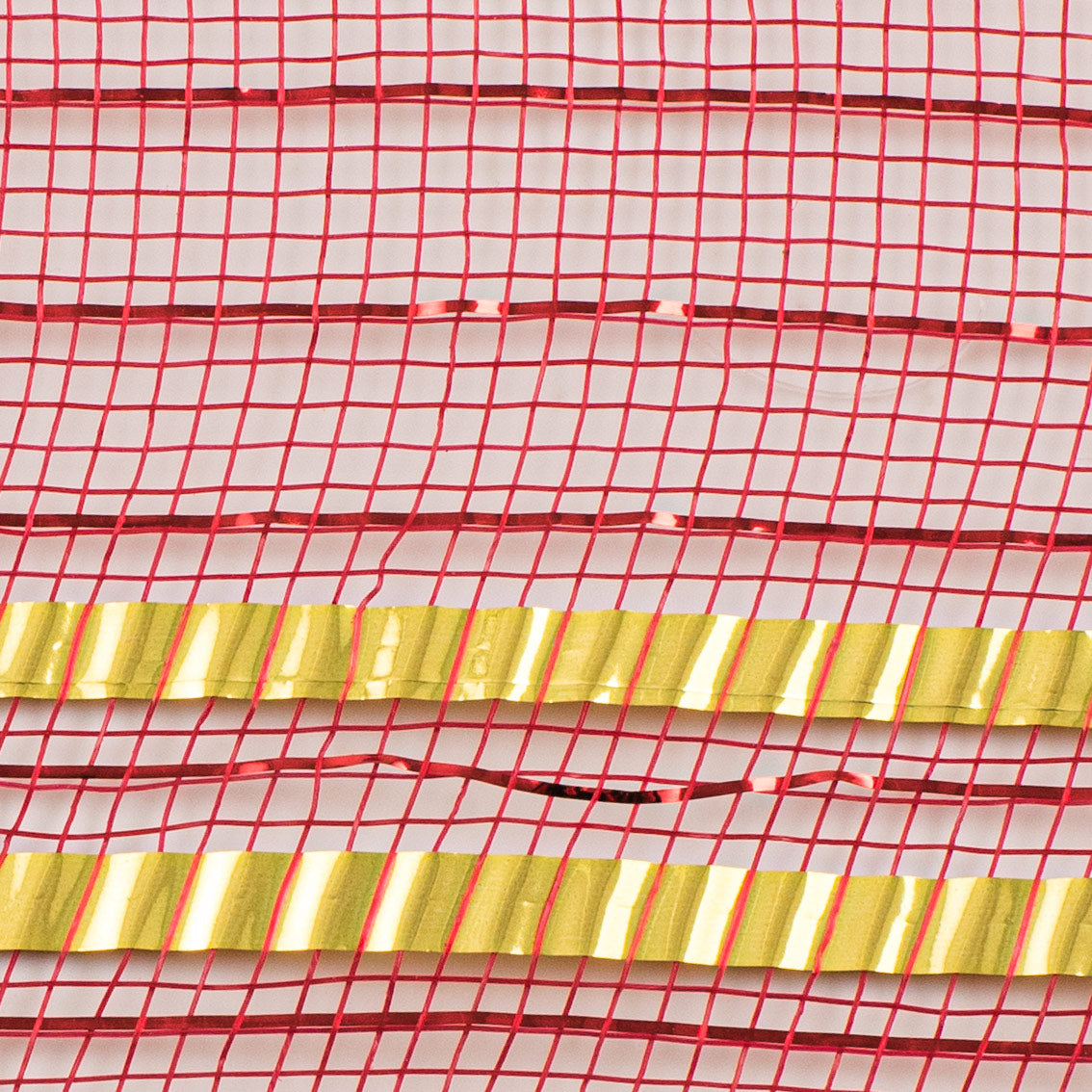 10" Matte XL Wide Foil Border Mesh: Red & Gold detail photo 3