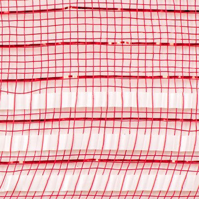 10" Matte XL Wide Foil Border Mesh: Red & White Lifestyle Photo