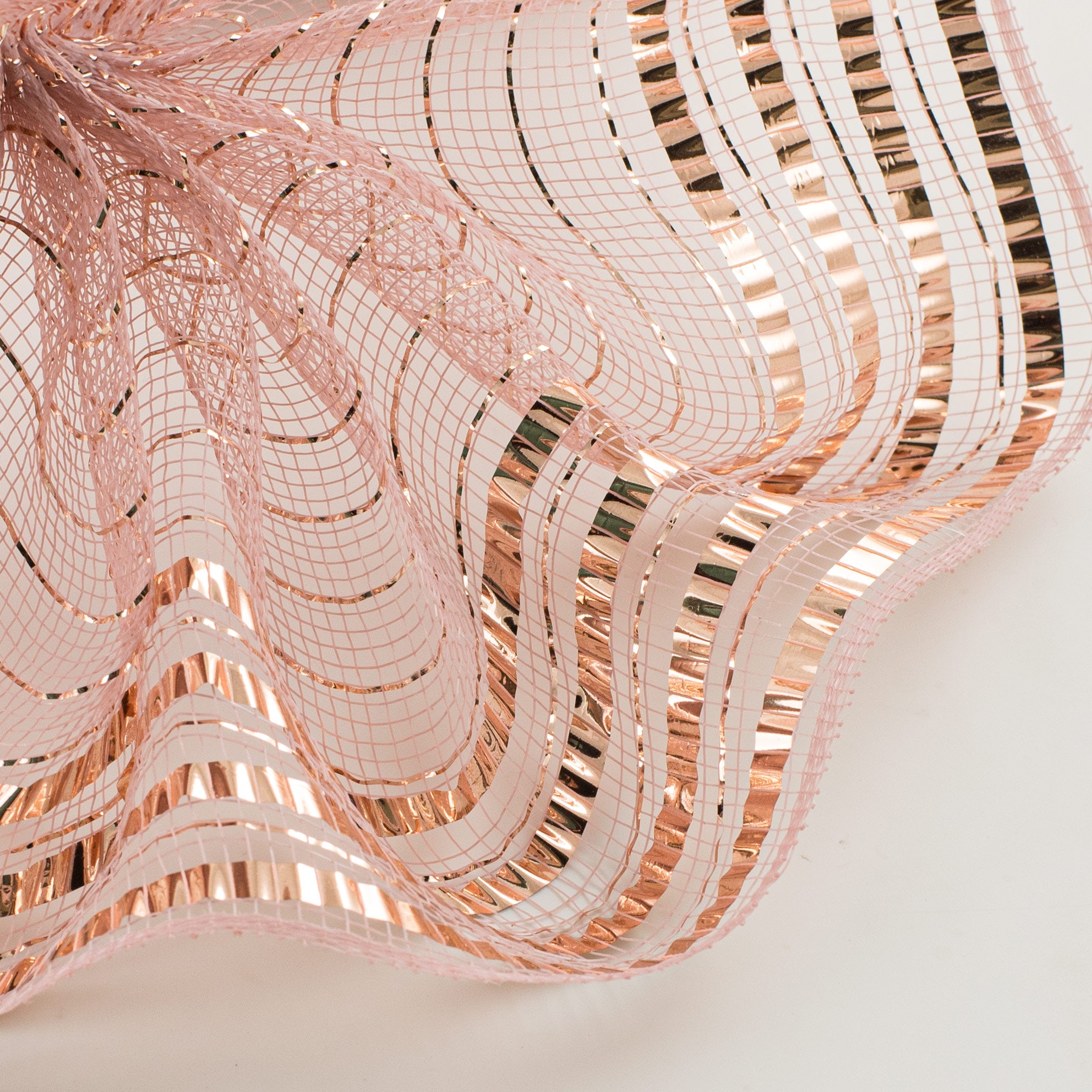 10" Matte XL Wide Foil Border Mesh: Rose & Rose Gold Lifestyle Photo
