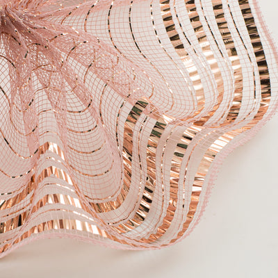 10" Matte XL Wide Foil Border Mesh: Rose & Rose Gold Lifestyle Photo