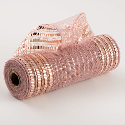 10" Matte XL Wide Foil Border Mesh: Rose & Rose Gold Item Number: RY8516HW