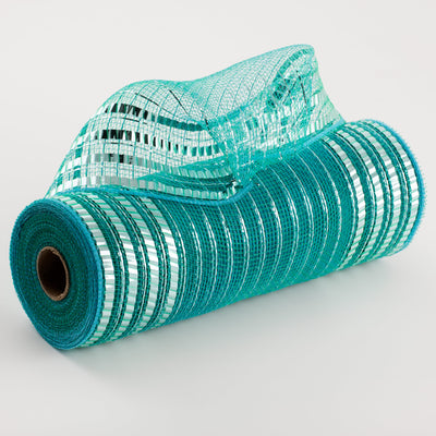 10" Matte XL Wide Foil Border Mesh: Teal & Turquoise Item Number: RY851660