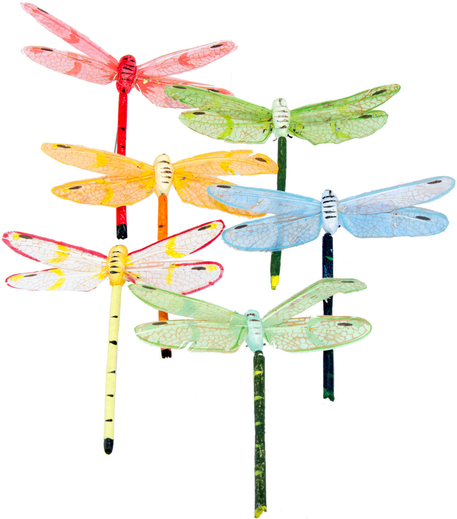 4.25" Feather Dragonfly Pick: Pastel Assortment (12)