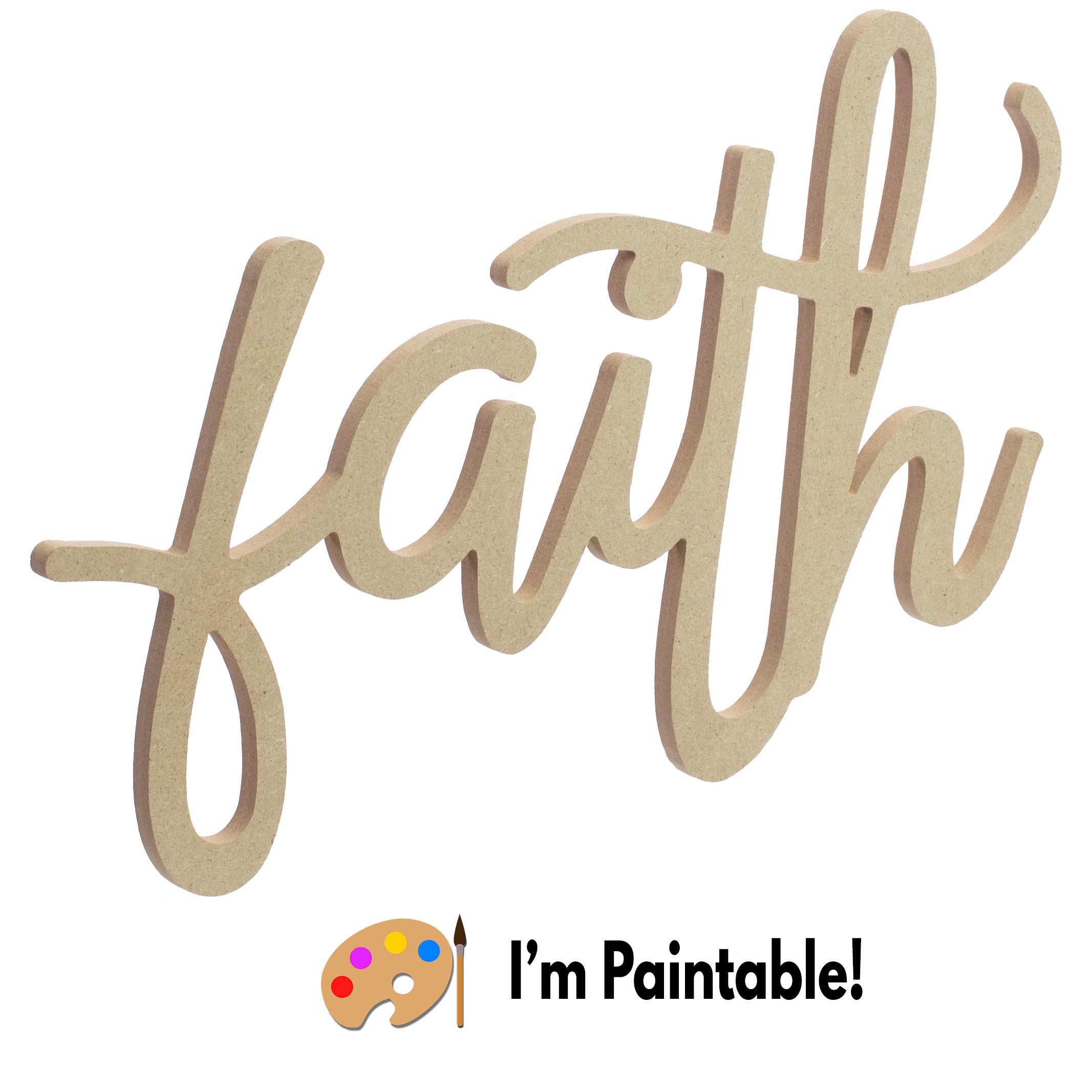 14" MDF Unfinished Cutout: Faith Item Number: AB2470