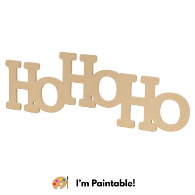 15" MDF Unfinished Cutout: Ho Ho Ho Item Number: XA0301