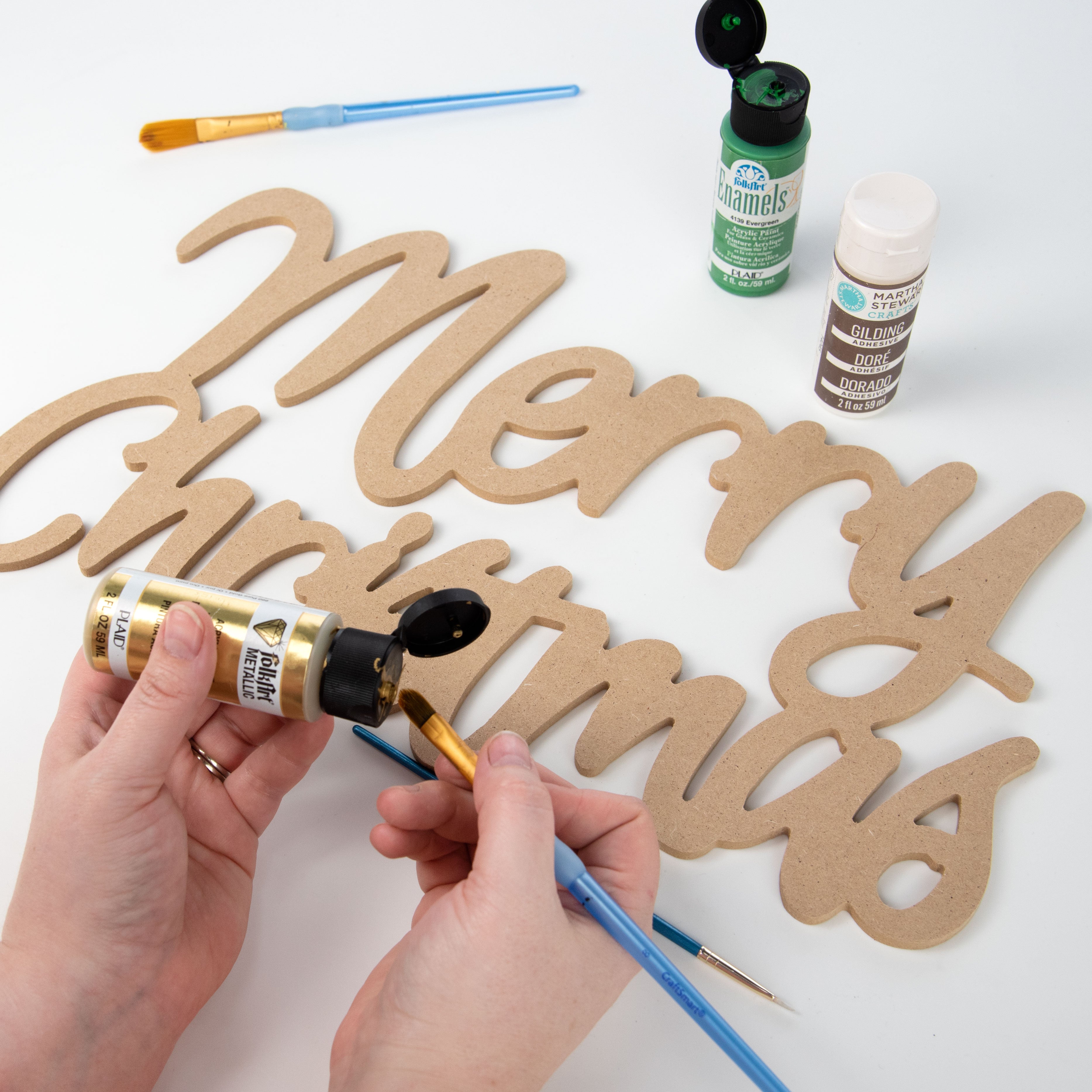 16" MDF Unfinished Cutout: Merry Christmas Lifestyle Photo