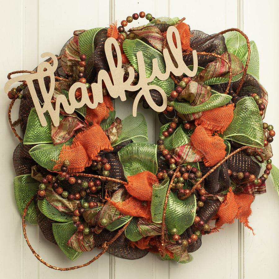 17.5" MDF Unfinished Cutout: Thankful Lifestyle Photo