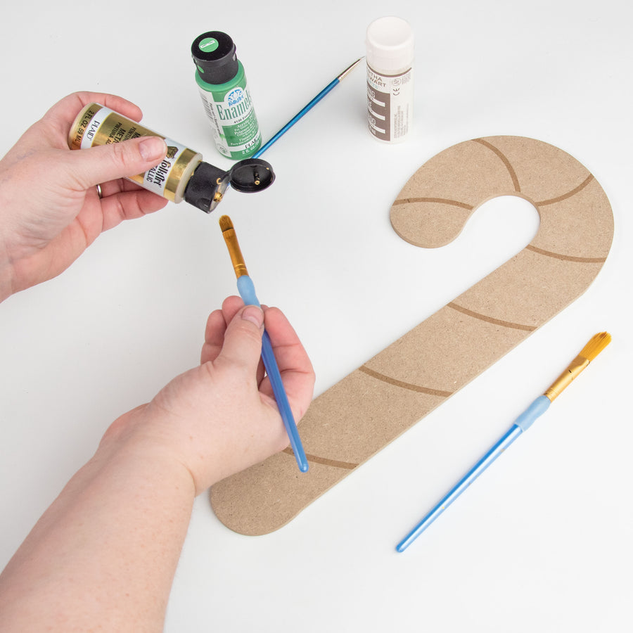 14" MDF Unfinished Shape: Candy Cane Lifestyle Photo
