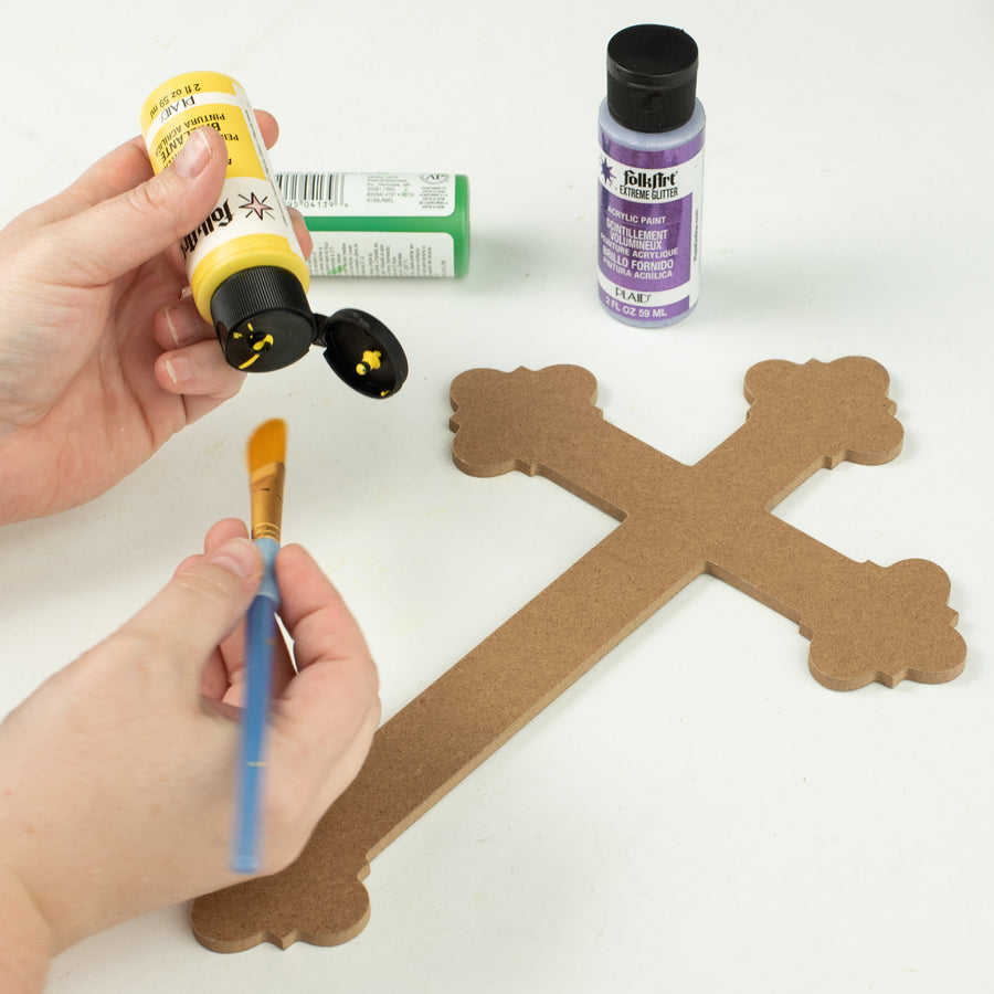 12" MDF Unfinished Shape: Cross Lifestyle Photo