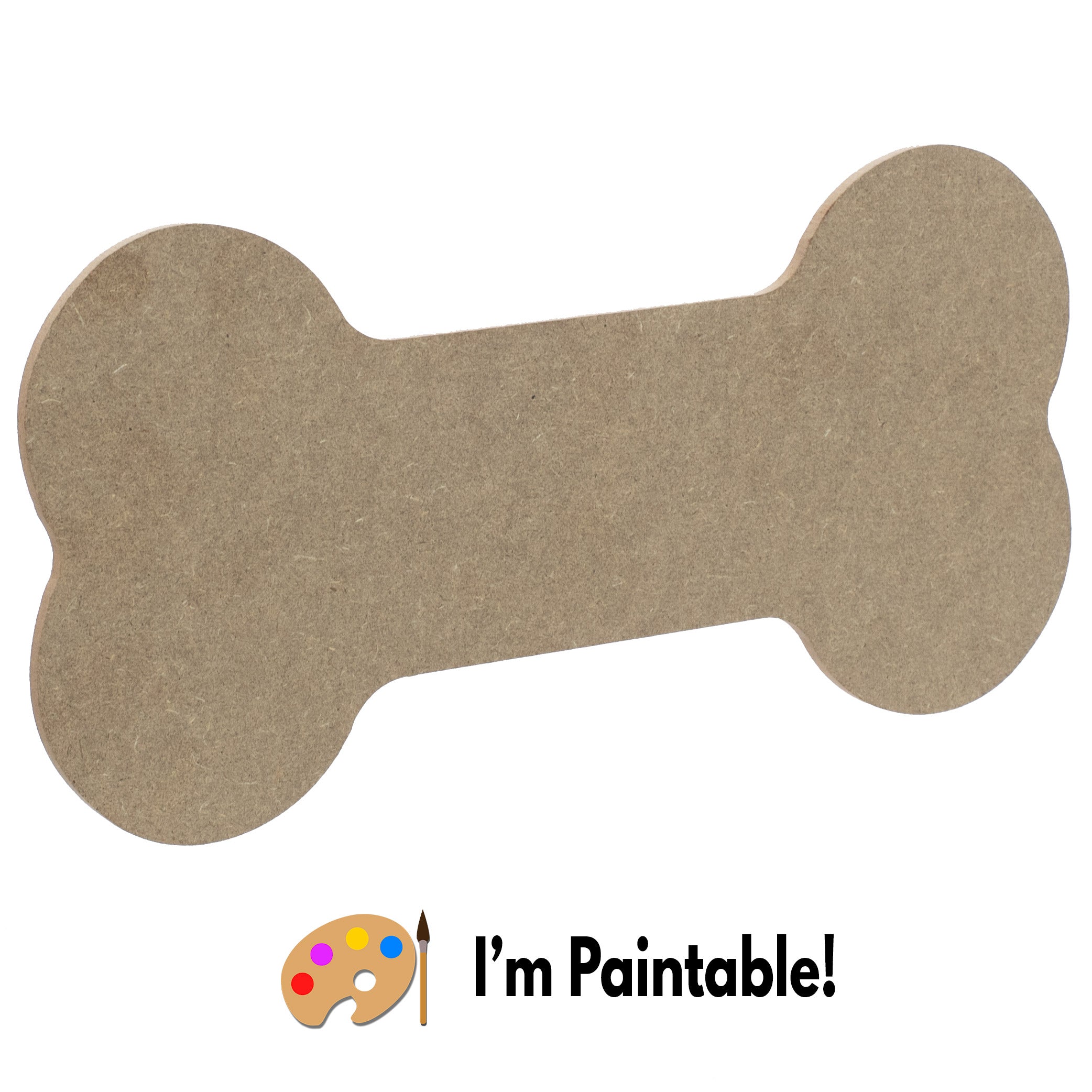 12" MDF Unfinished Shape: Dog Bone Item Number: AB2483