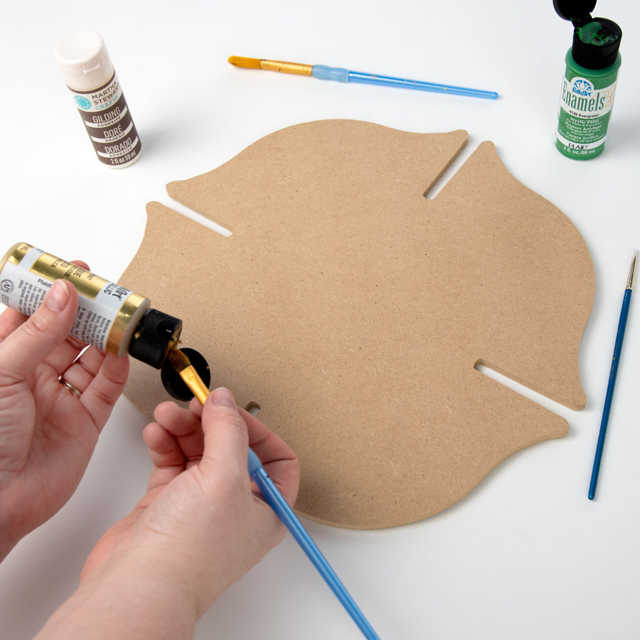 12" MDF Unfinished Shape: Firefighter Badge Lifestyle Photo