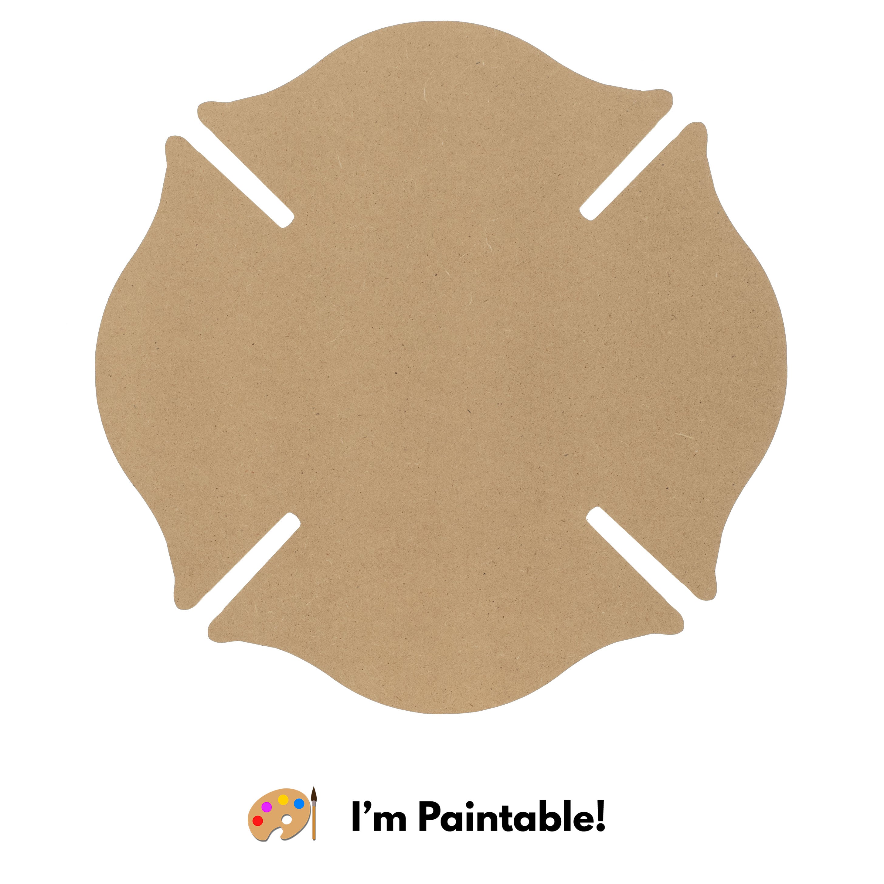 12" MDF Unfinished Shape: Firefighter Badge Item Number: AB2545
