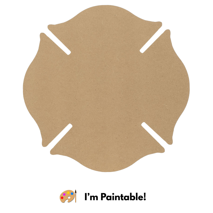 12" MDF Unfinished Shape: Firefighter Badge Item Number: AB2545