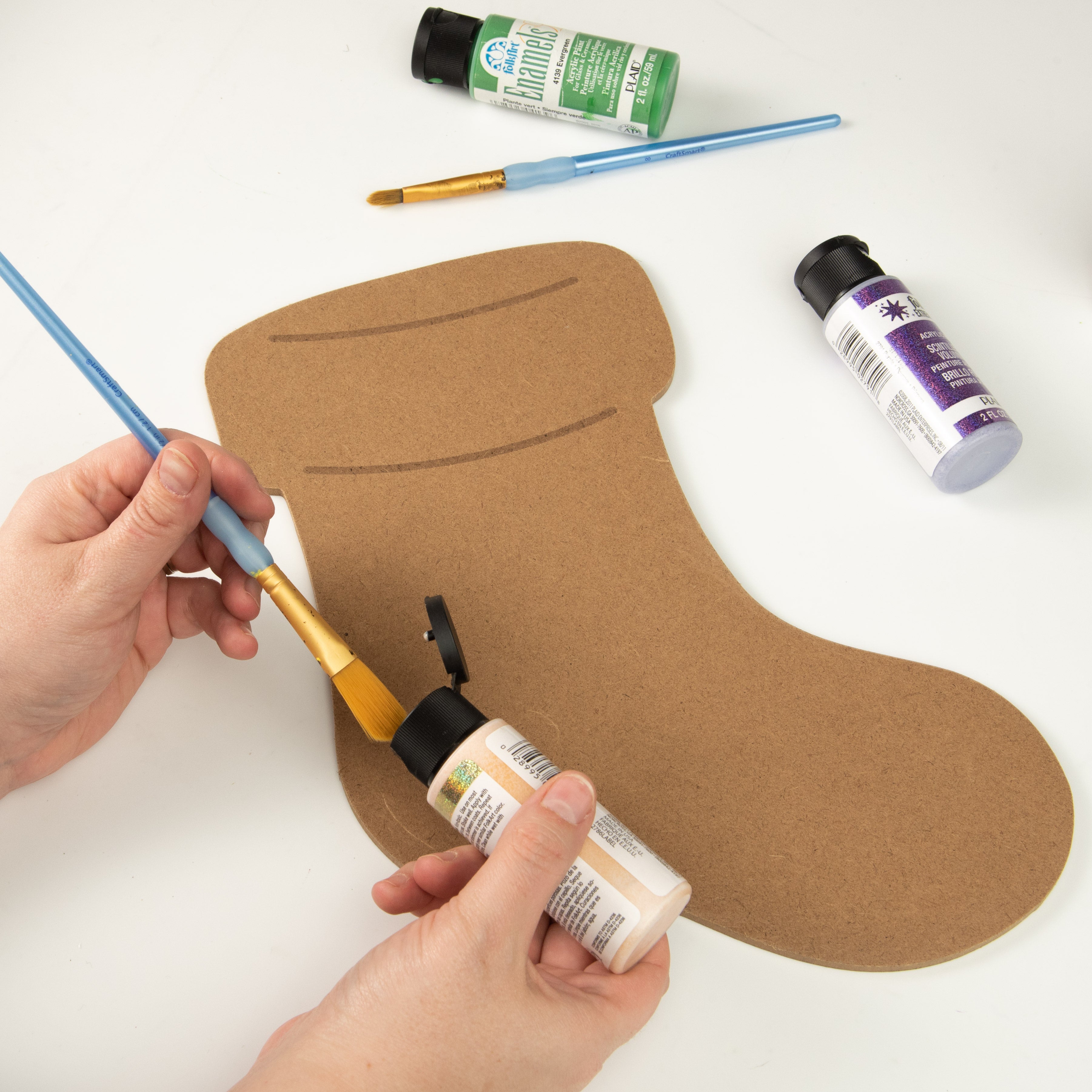 13" MDF Unfinished Shape: Stocking Lifestyle Photo