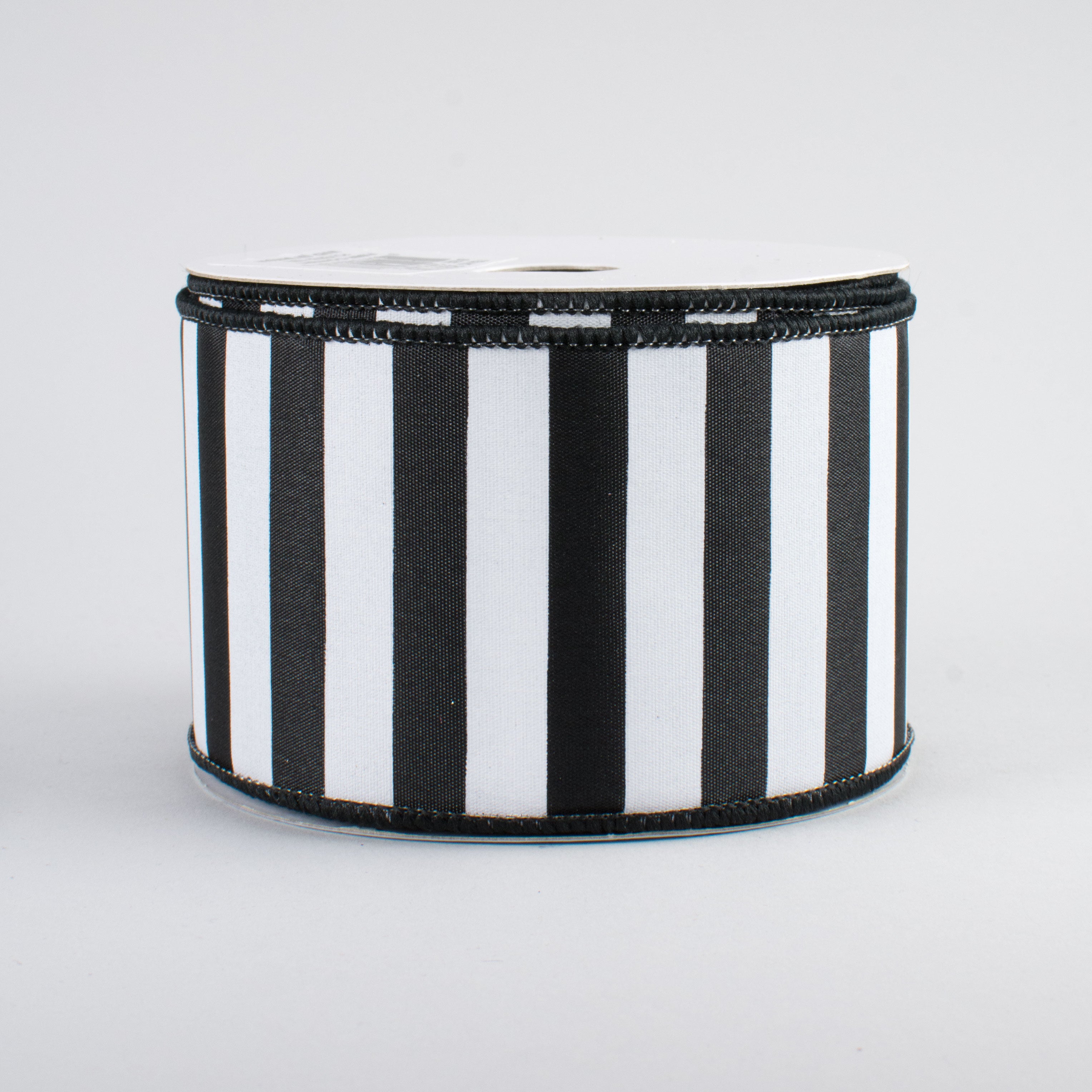 2.5" Medium Stripe Ribbon: Black & White (10 Yards)