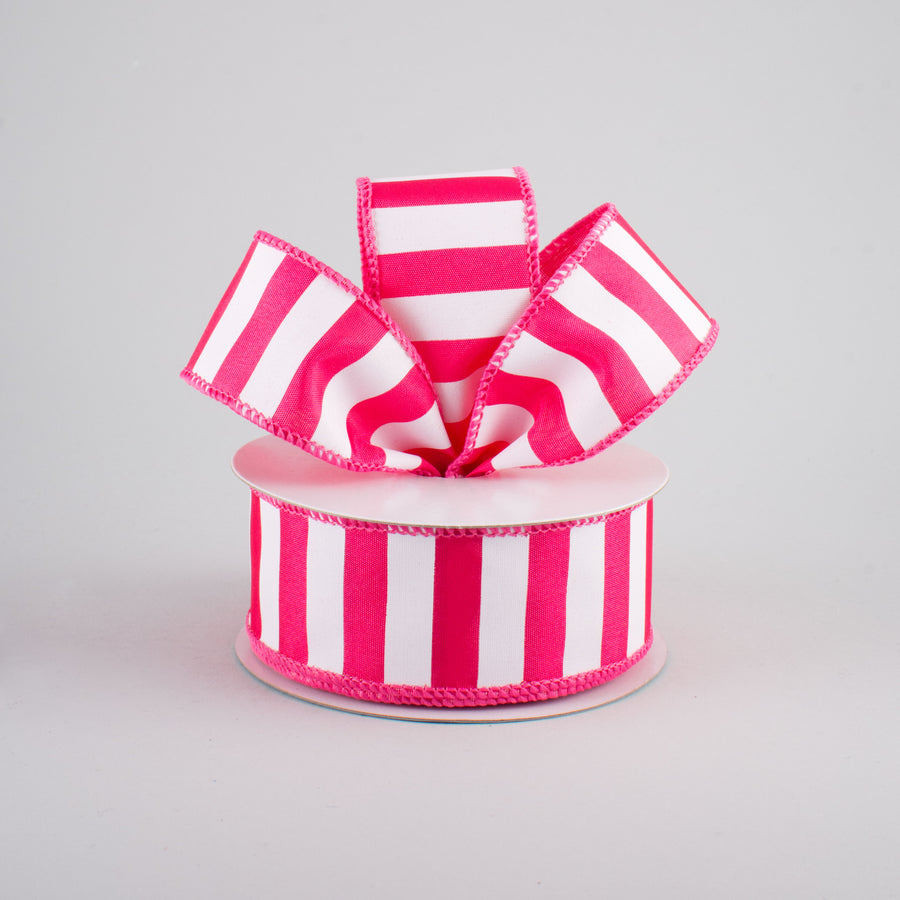 1.5" Medium Stripe Ribbon: Hot Pink & White (10 Yards) Lifestyle Photo