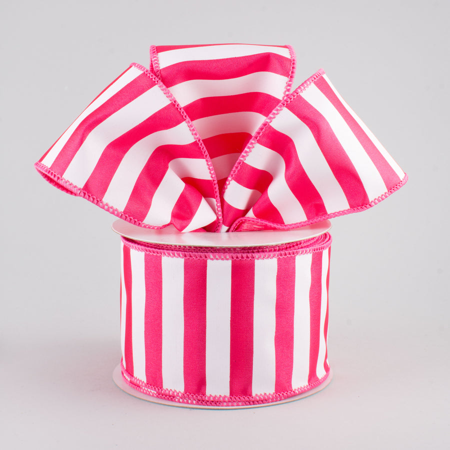 2.5" Medium Stripe Ribbon: Hot Pink & White (10 Yards) Lifestyle Photo