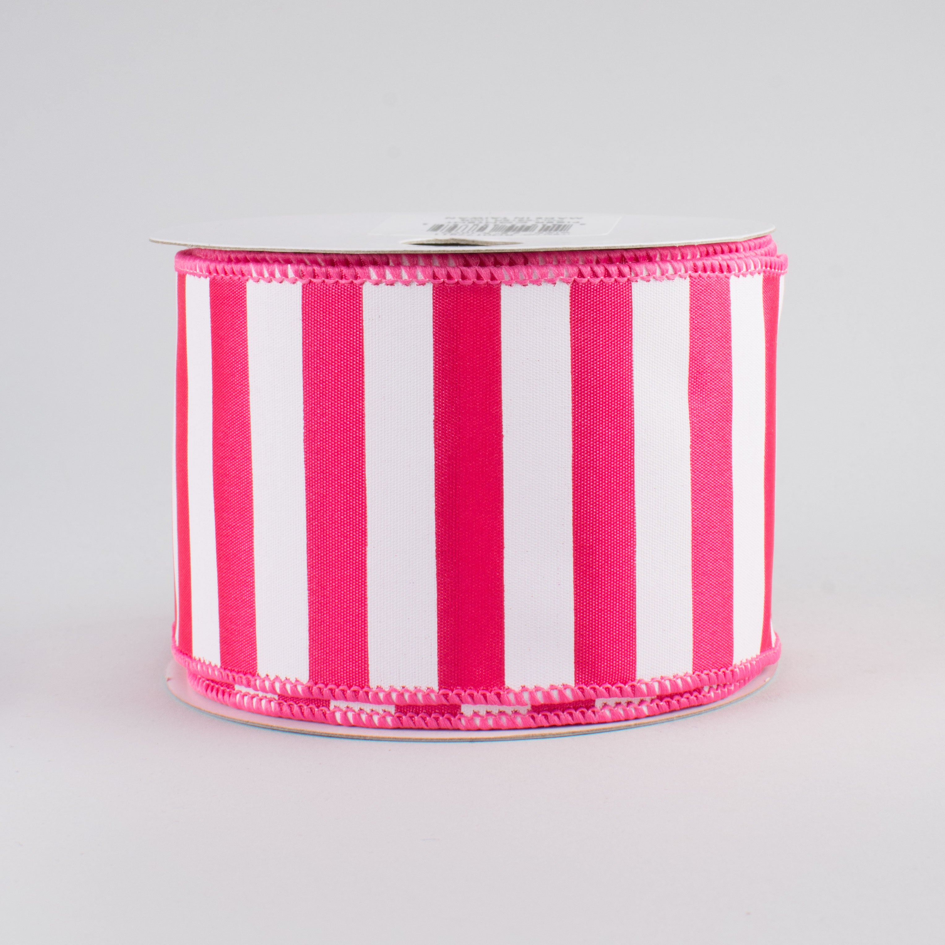 2.5" Medium Stripe Ribbon: Hot Pink & White (10 Yards)