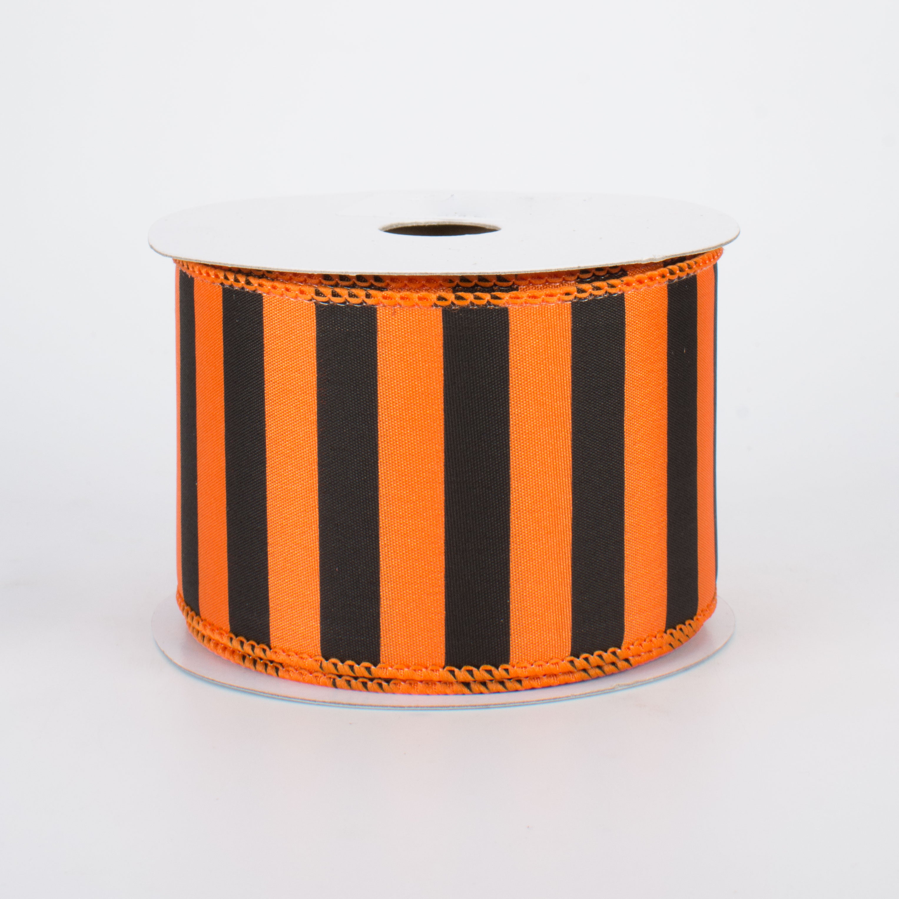 2.5" Medium Stripe Ribbon: Orange & Black (10 Yards)