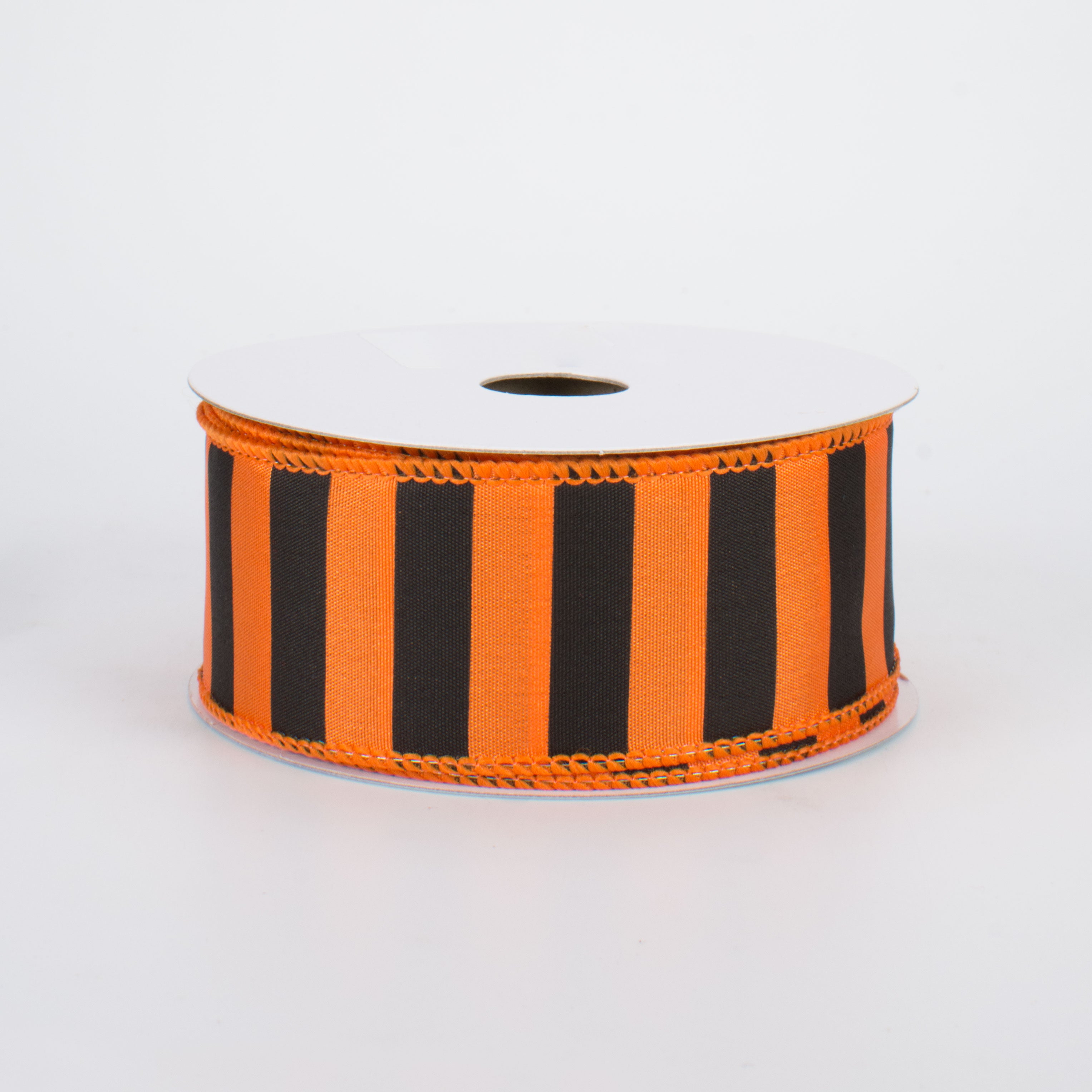 1.5" Medium Stripe Ribbon: Orange & Black (10 Yards)