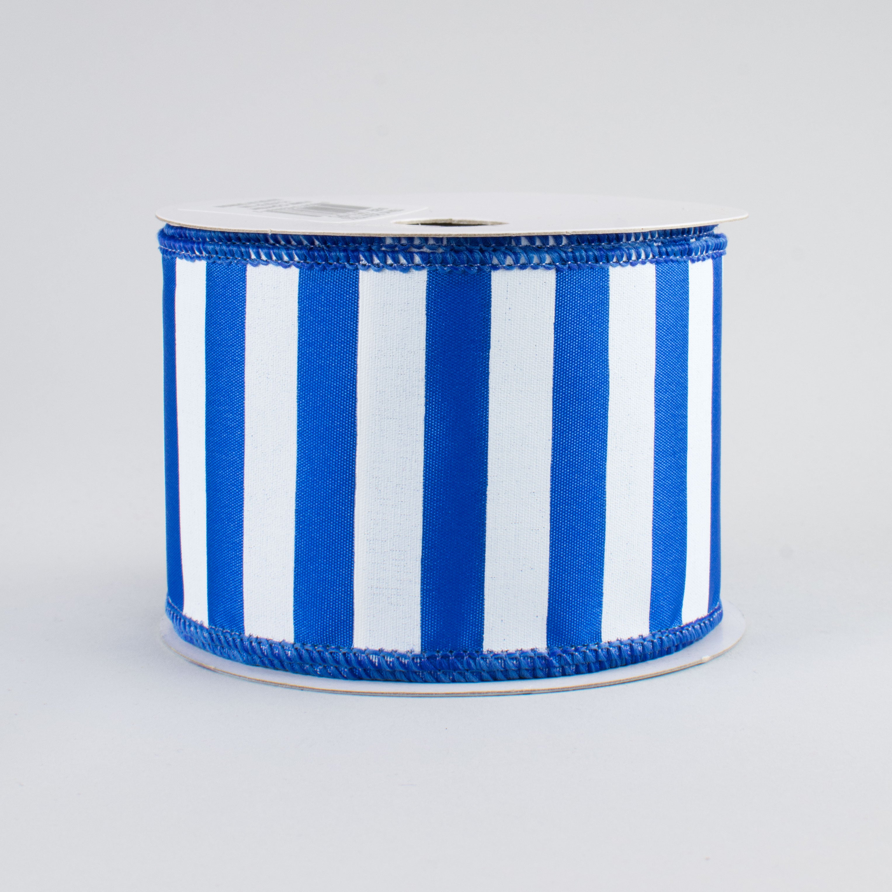 2.5" Medium Stripe Ribbon: Royal Blue & White (10 Yards)