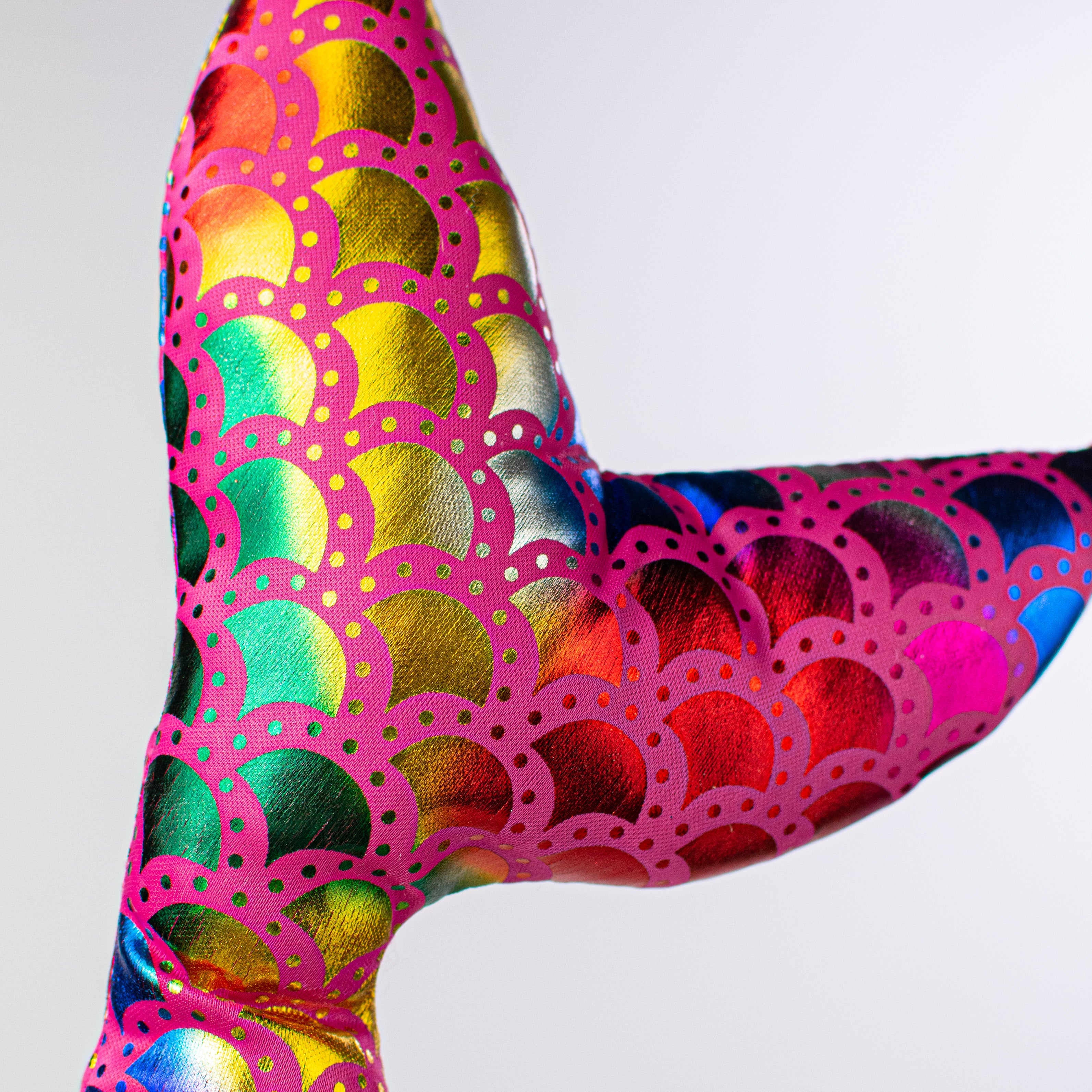 26" Mermaid Scales Tail Spray: Fuchsia Pink Lifestyle Photo