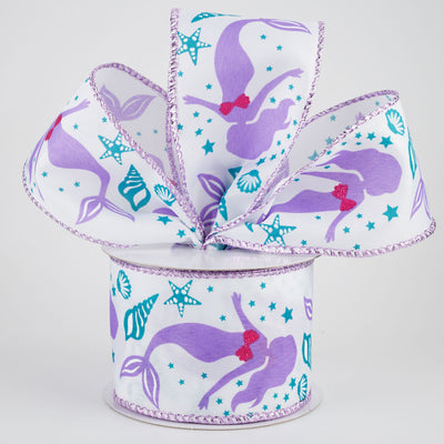 2.5" Mermaid & Shells Ribbon (10 Yards) Lifestyle Photo
