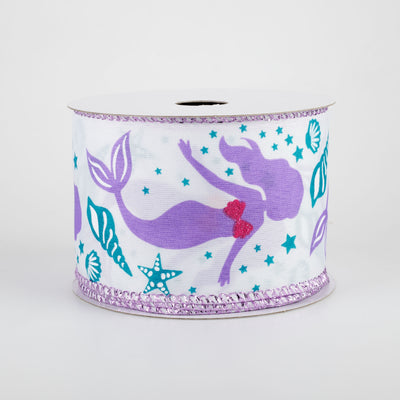 2.5" Mermaid & Shells Ribbon (10 Yards)