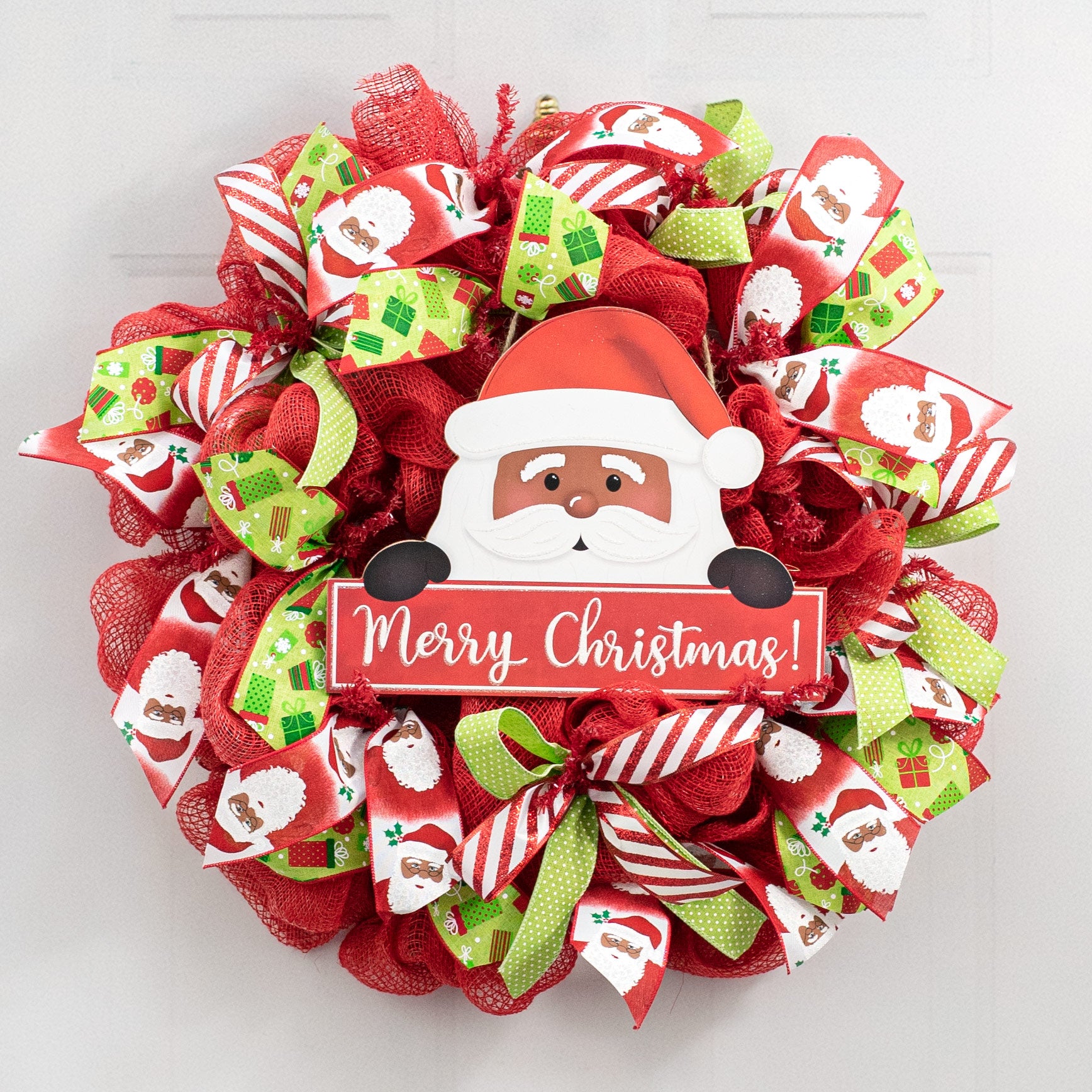 12.75" Merry Christmas Brown Santa Sign Lifestyle Photo