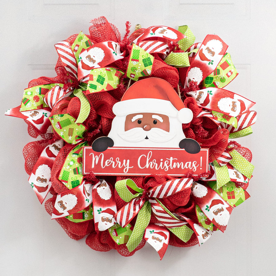 12.75" Merry Christmas Brown Santa Sign Lifestyle Photo