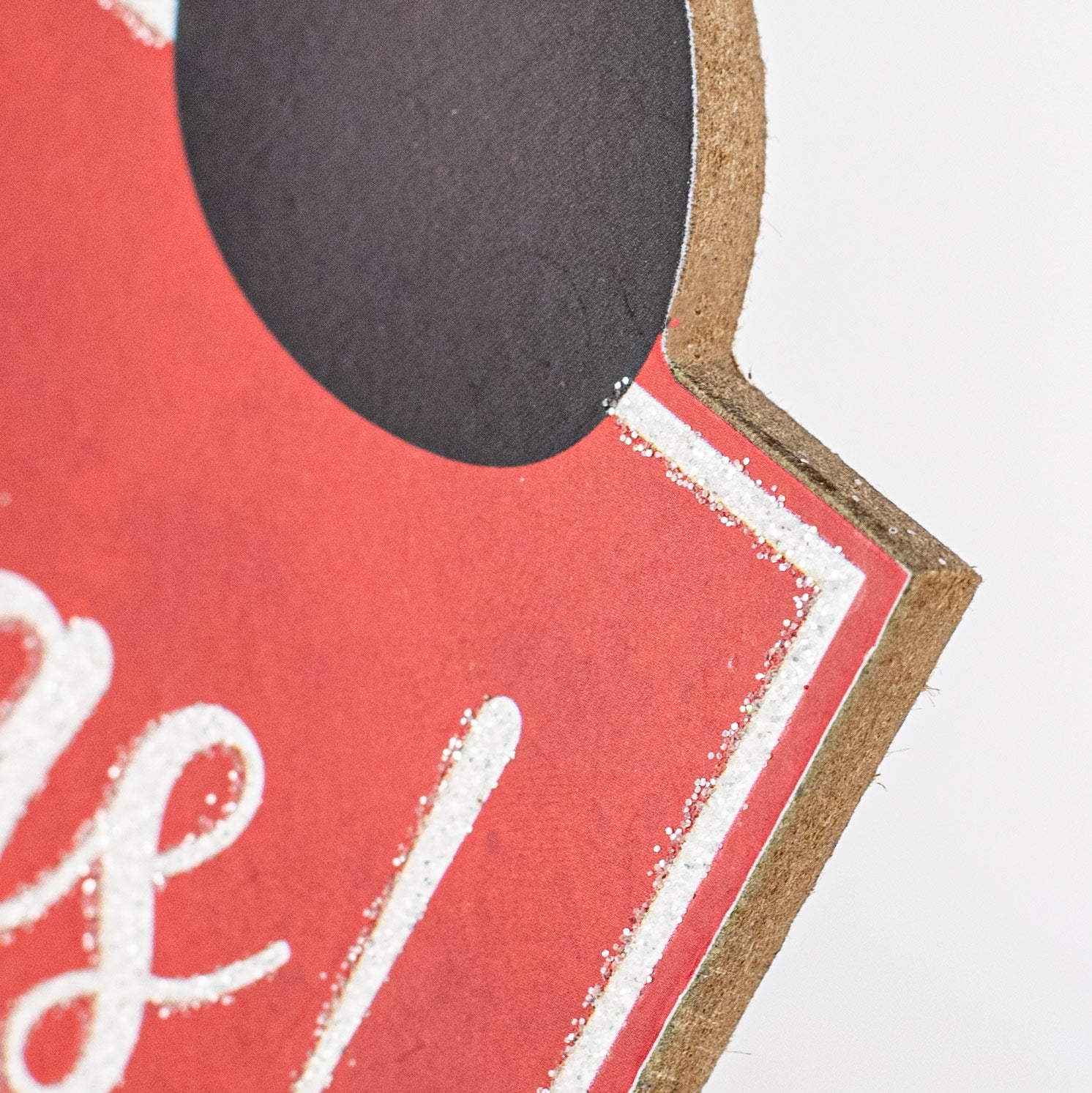 12.75" Merry Christmas Brown Santa Sign detail photo 3