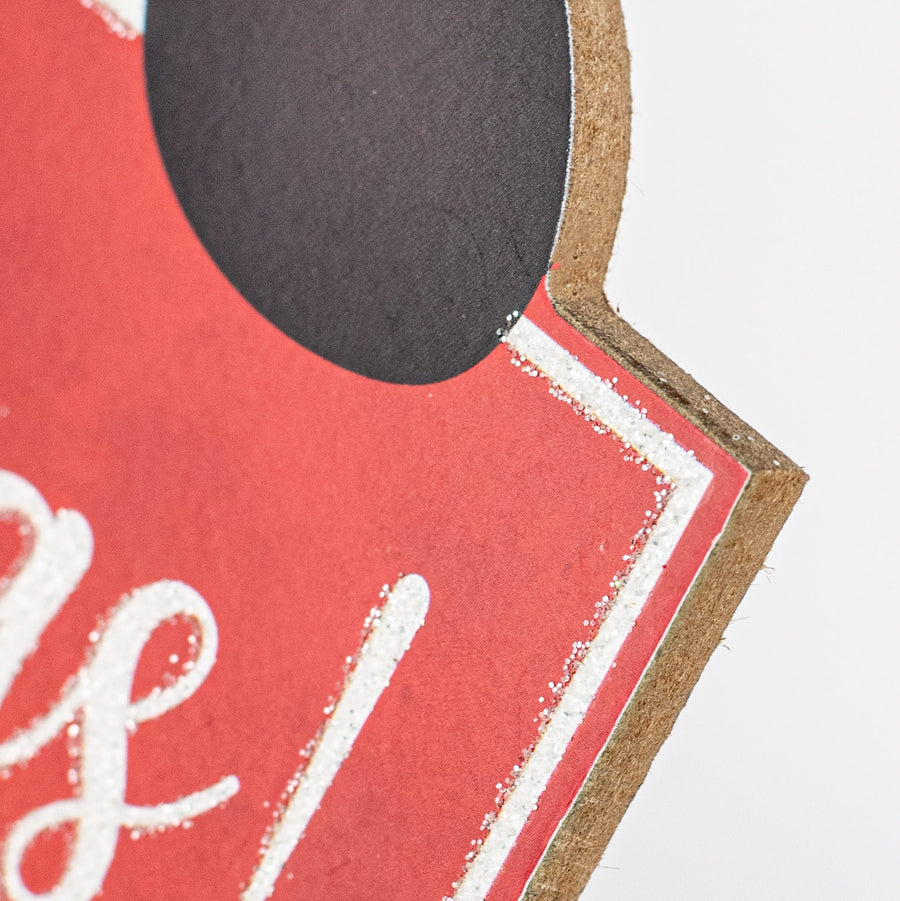 12.75" Merry Christmas Brown Santa Sign detail photo 3