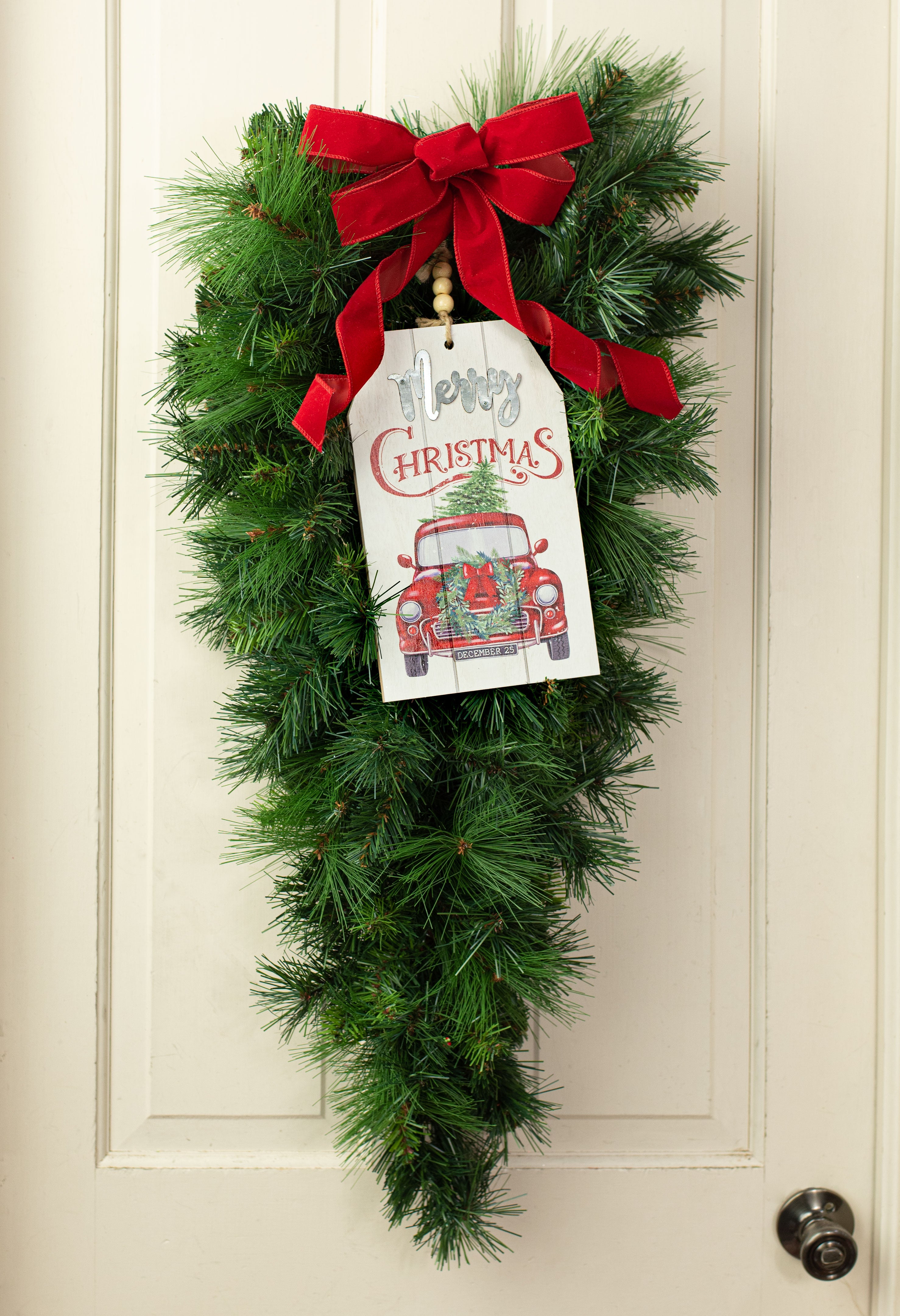 11" Merry Christmas Truck Tag Sign Lifestyle Photo