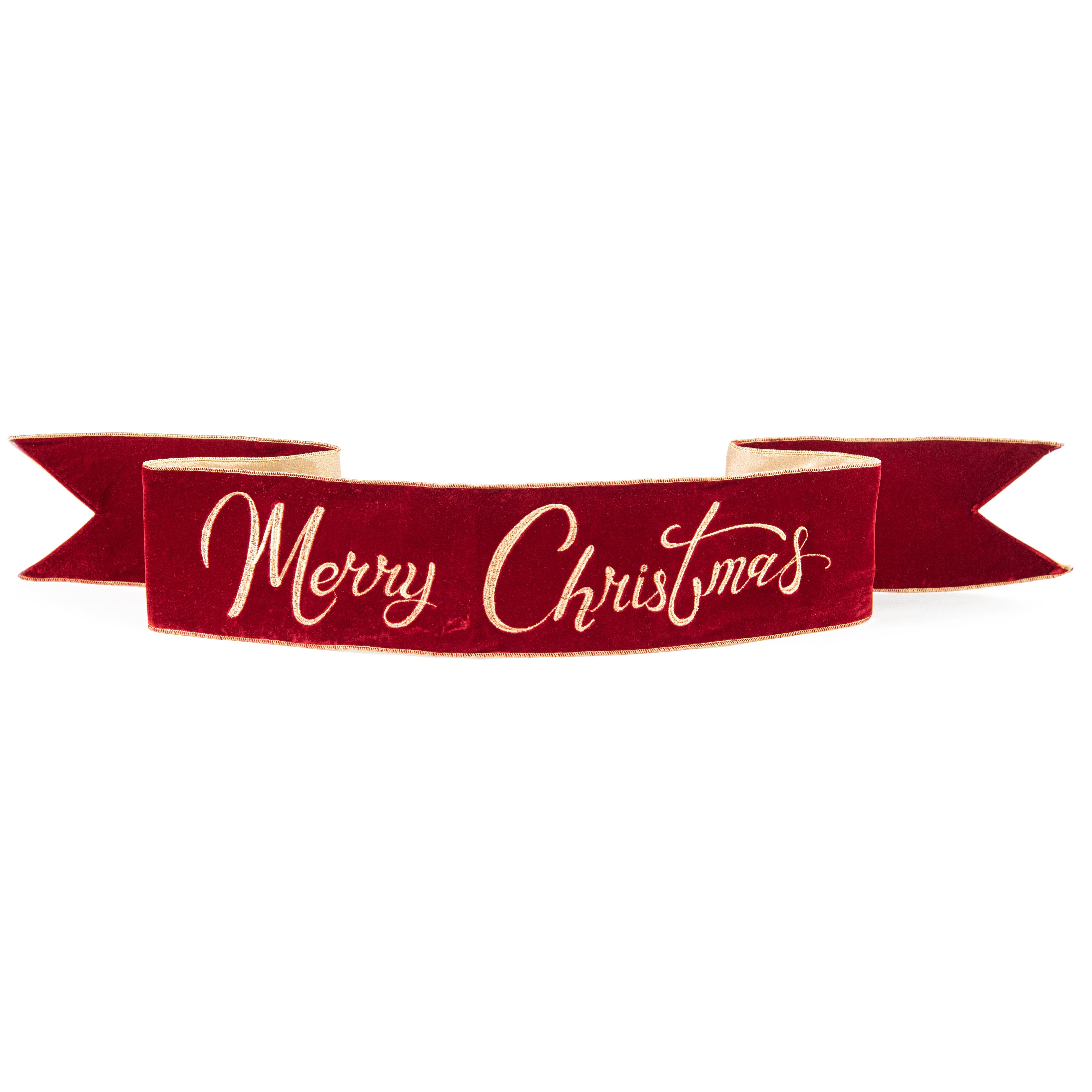 [D Stevens] 6" Merry Christmas Velvet Banner: Red Item Number: 18-3881