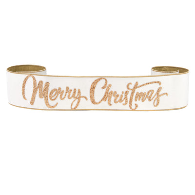 [D Stevens] 6" Merry Christmas Velvet Banner: Winter White Item Number: 05-0983