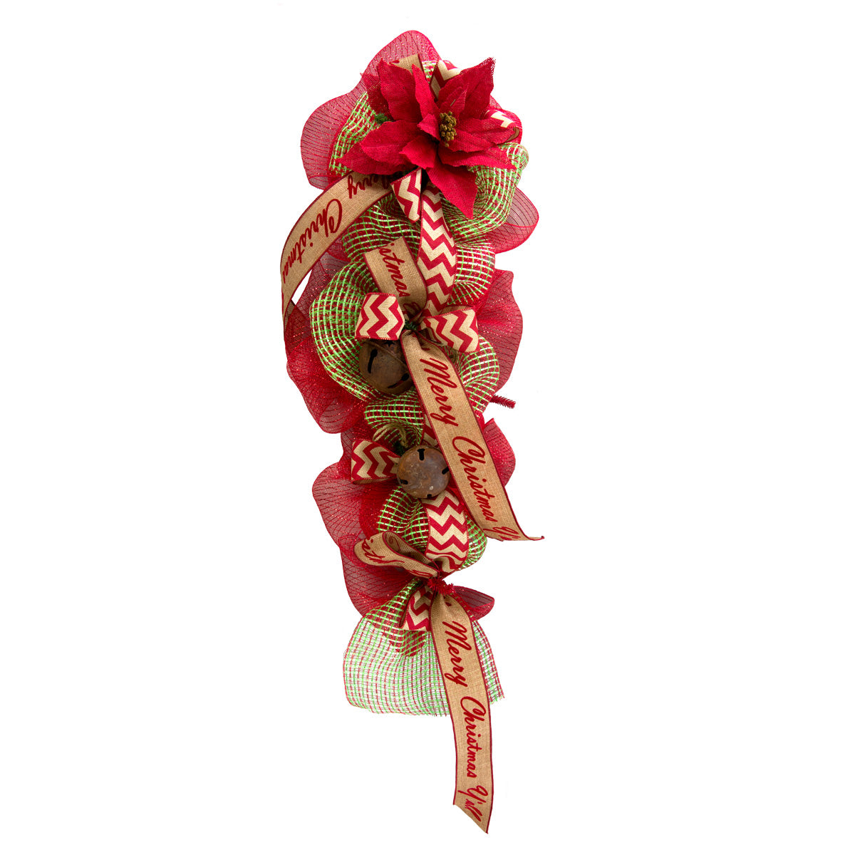 2.5" Merry Christmas Y'all Faux Burlap Ribbon (10 Yards) detail photo 5