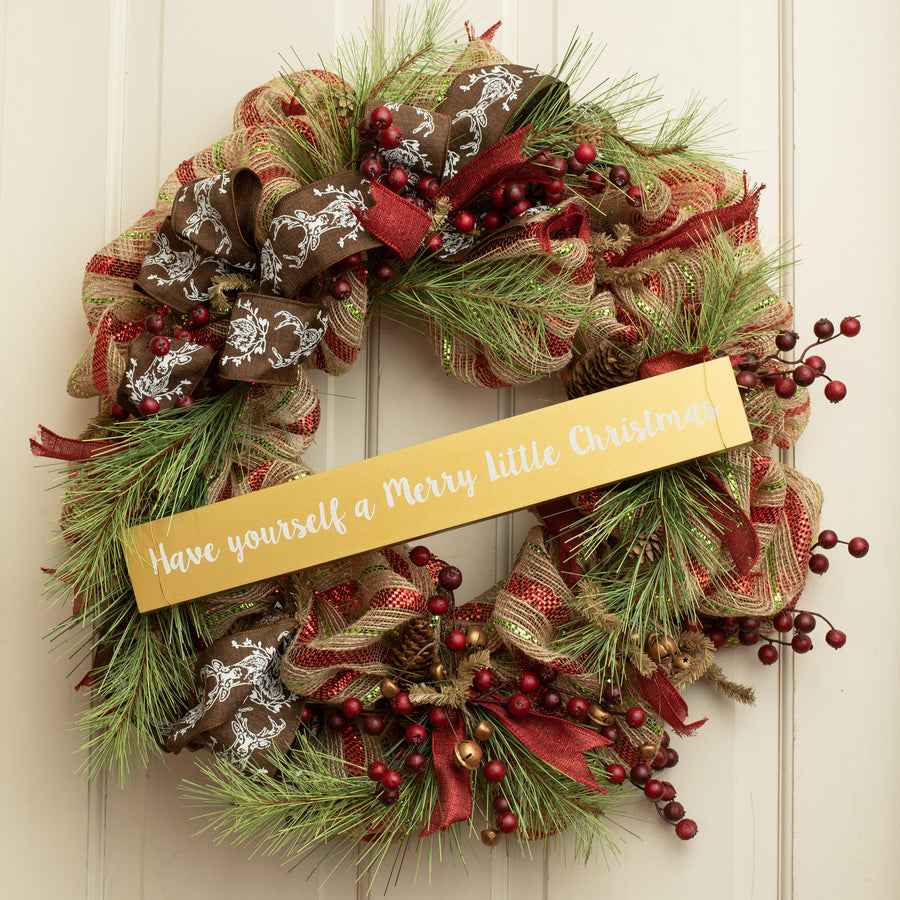 18" Merry Little Christmas Block Sign Lifestyle Photo
