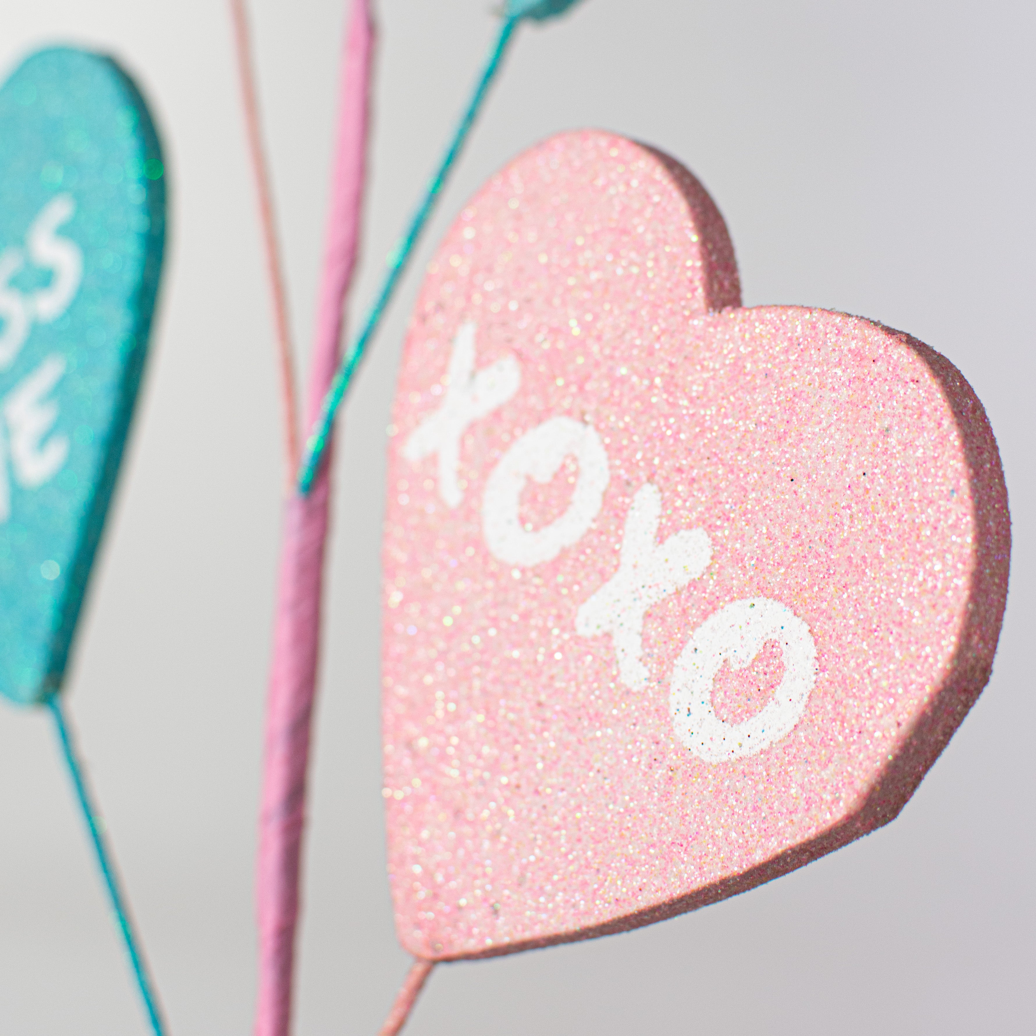 28" Message Heart Spray: Pastel Pink, Blue, Green Lifestyle Photo