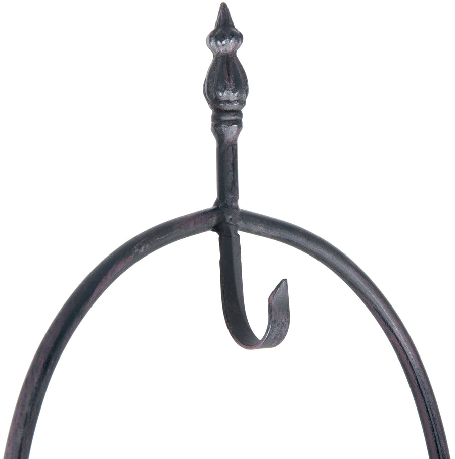 35" Metal Circle Wreath Stand: Mahogany detail photo 4