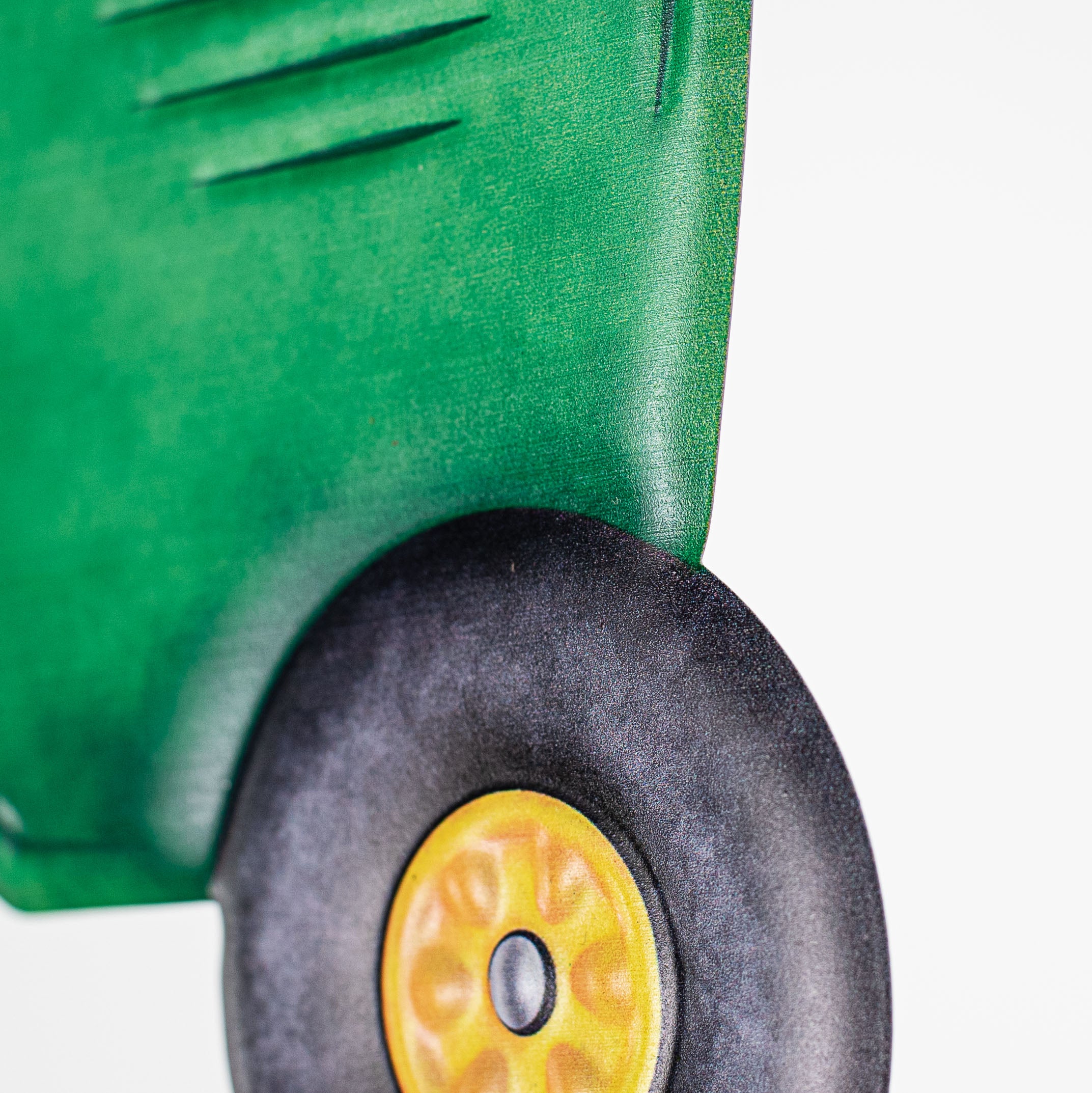 12" Metal Embossed Hanger: Green Tractor detail photo 4