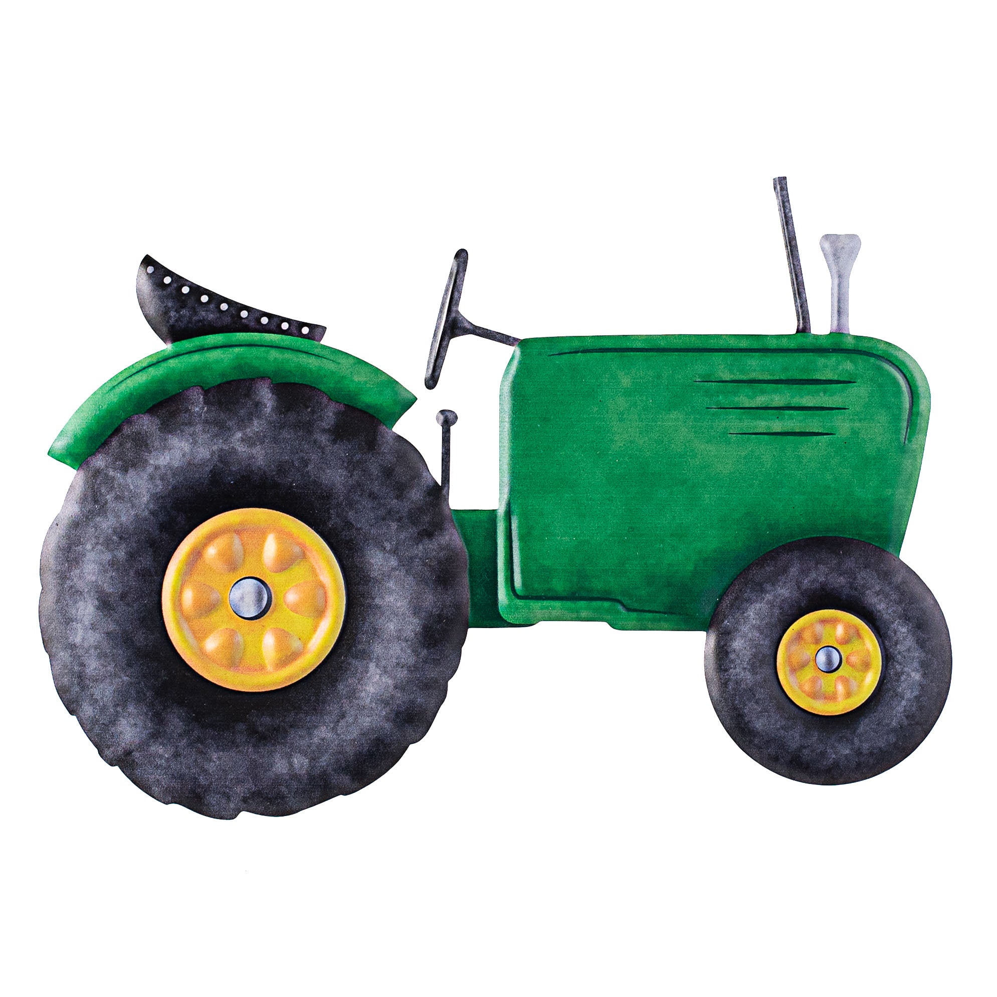 12" Metal Embossed Hanger: Green Tractor Item Number: MD080109