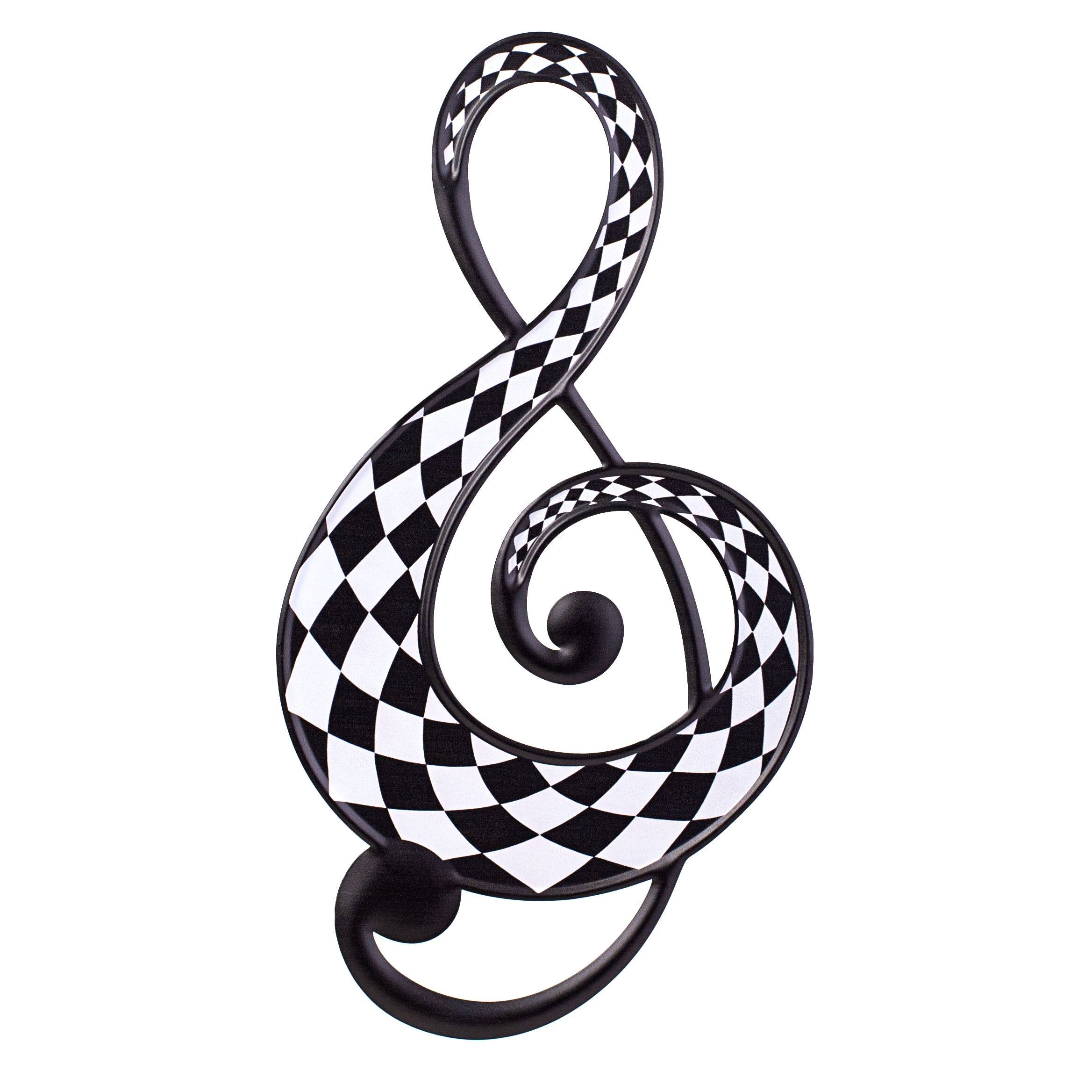 16" Metal Embossed Hanger: Harlequin Treble Clef Item Number: MD0760