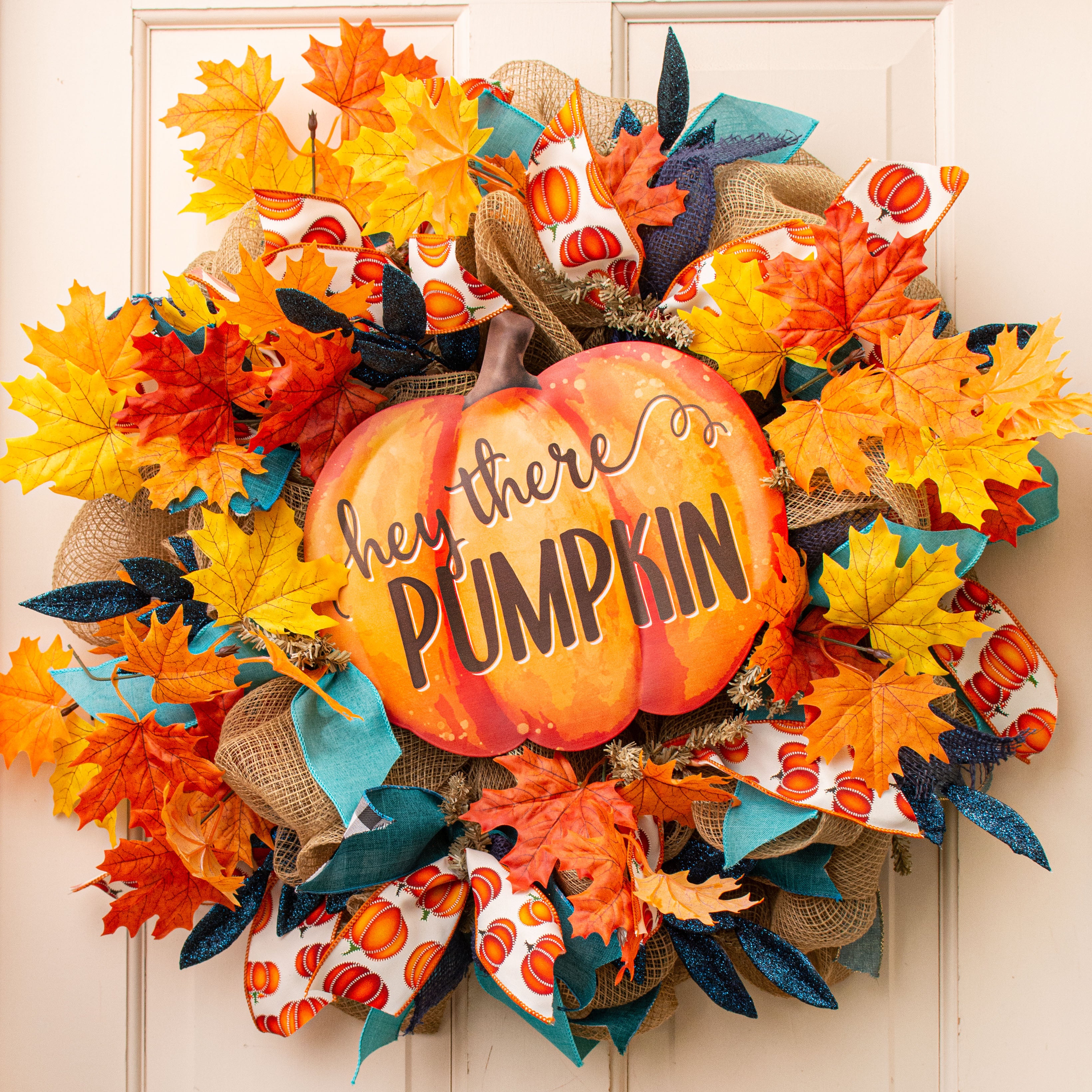 12" Metal Embossed Hanger: Hey There Pumpkin Lifestyle Photo