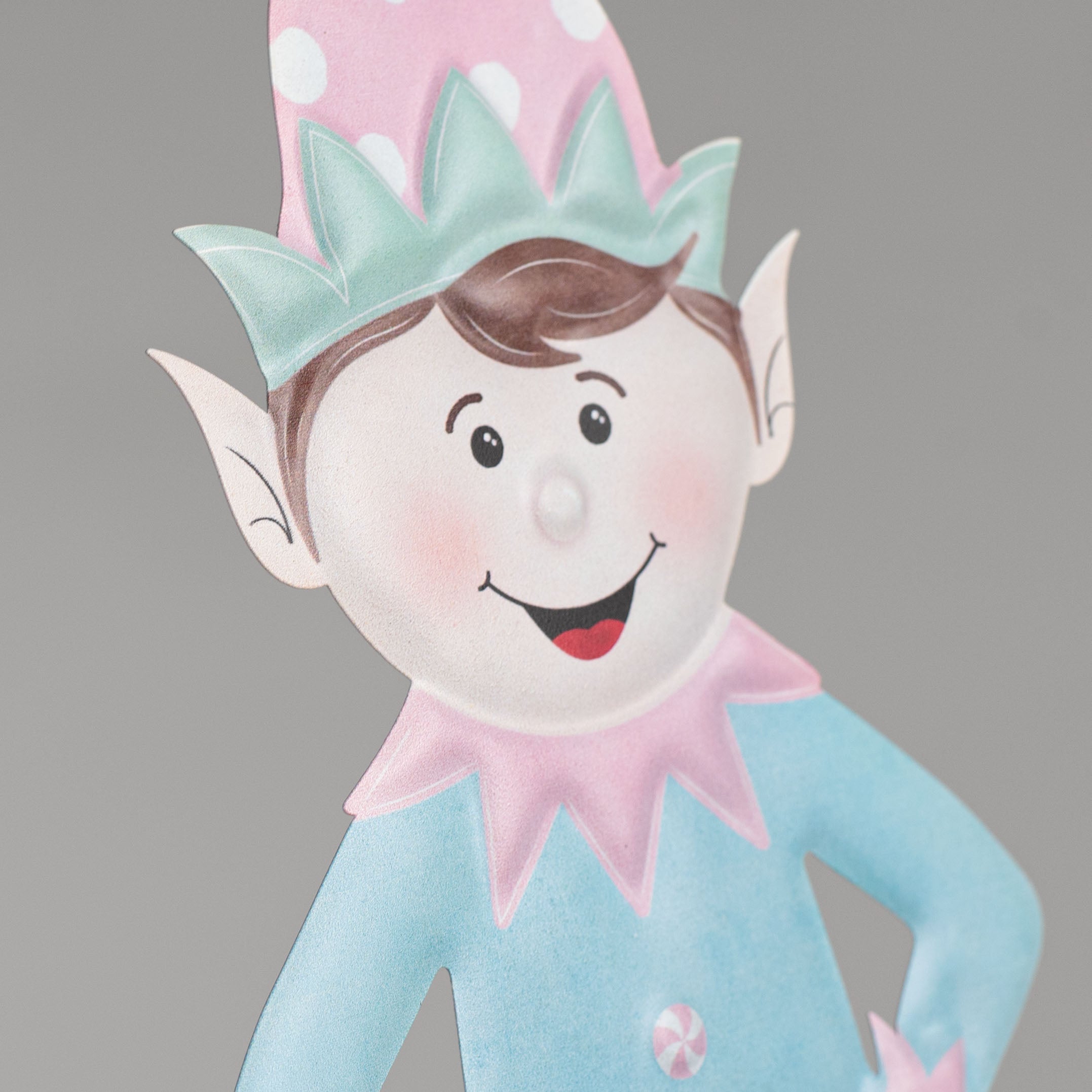13" Metal Embossed Hanger: Ice Blue & Light Pink Elf detail photo 3
