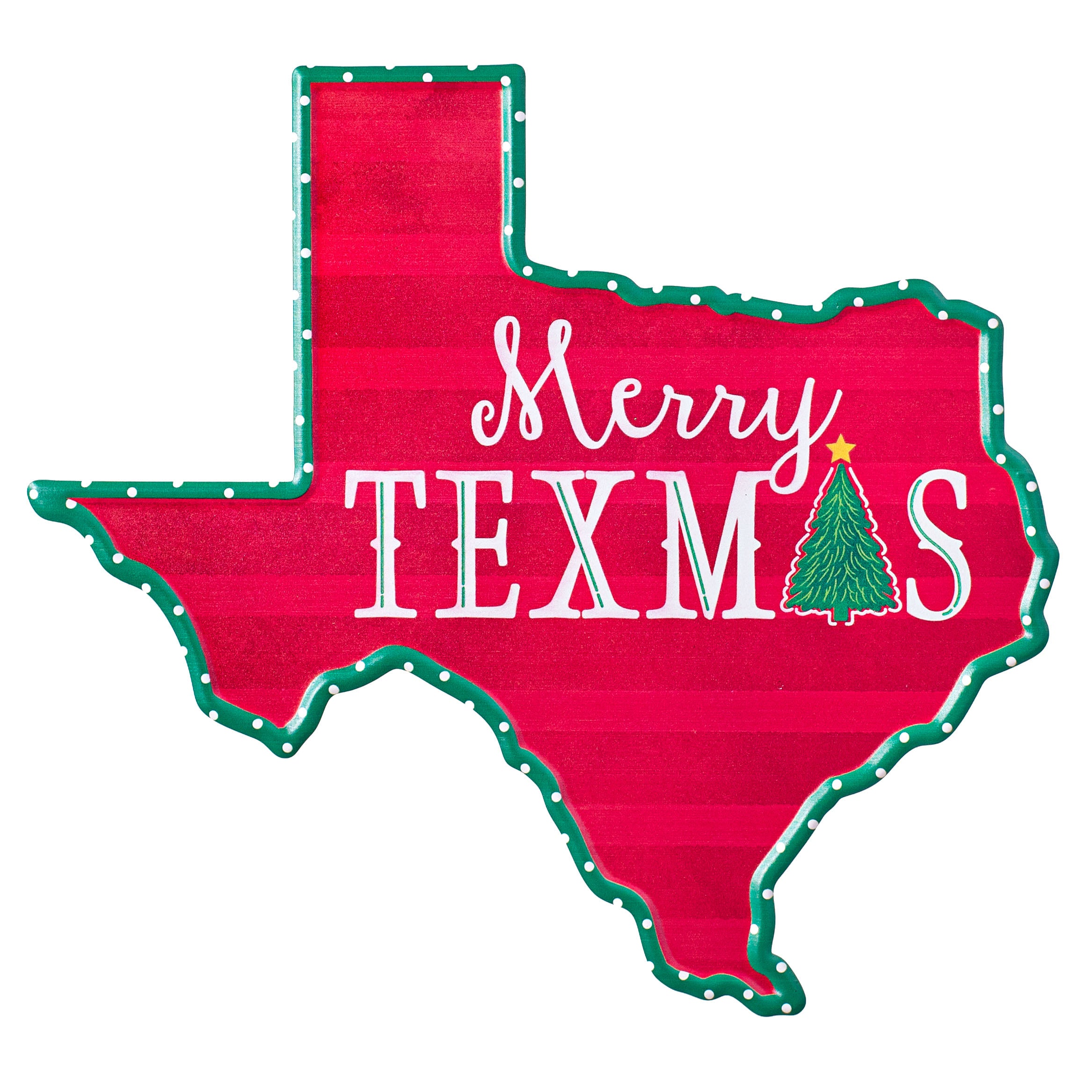 12.5" Metal Embossed Hanger: Merry Texmas Texas Item Number: MD0818