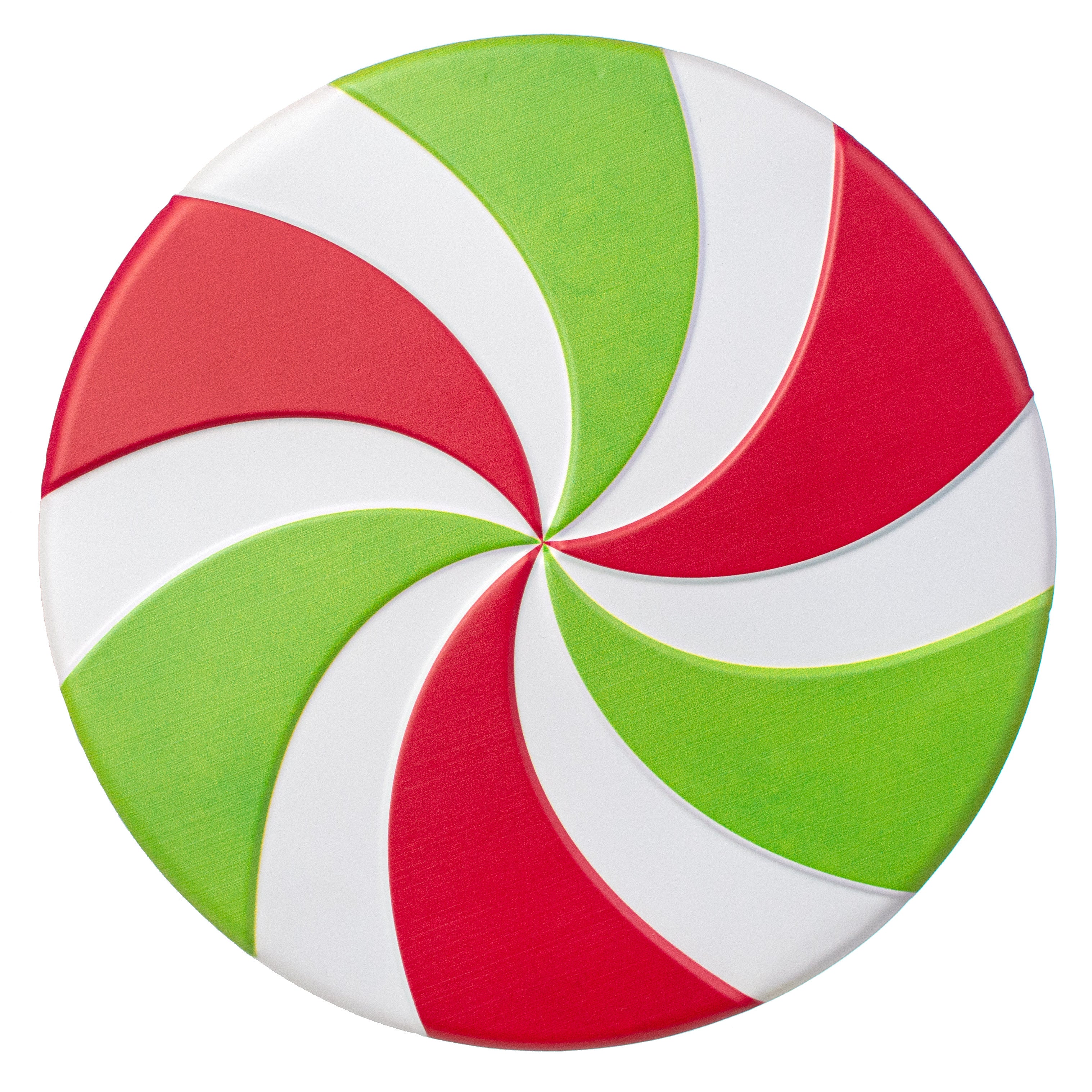 12" Metal Embossed Hanger: Peppermint With Lime Item Number: MD060031